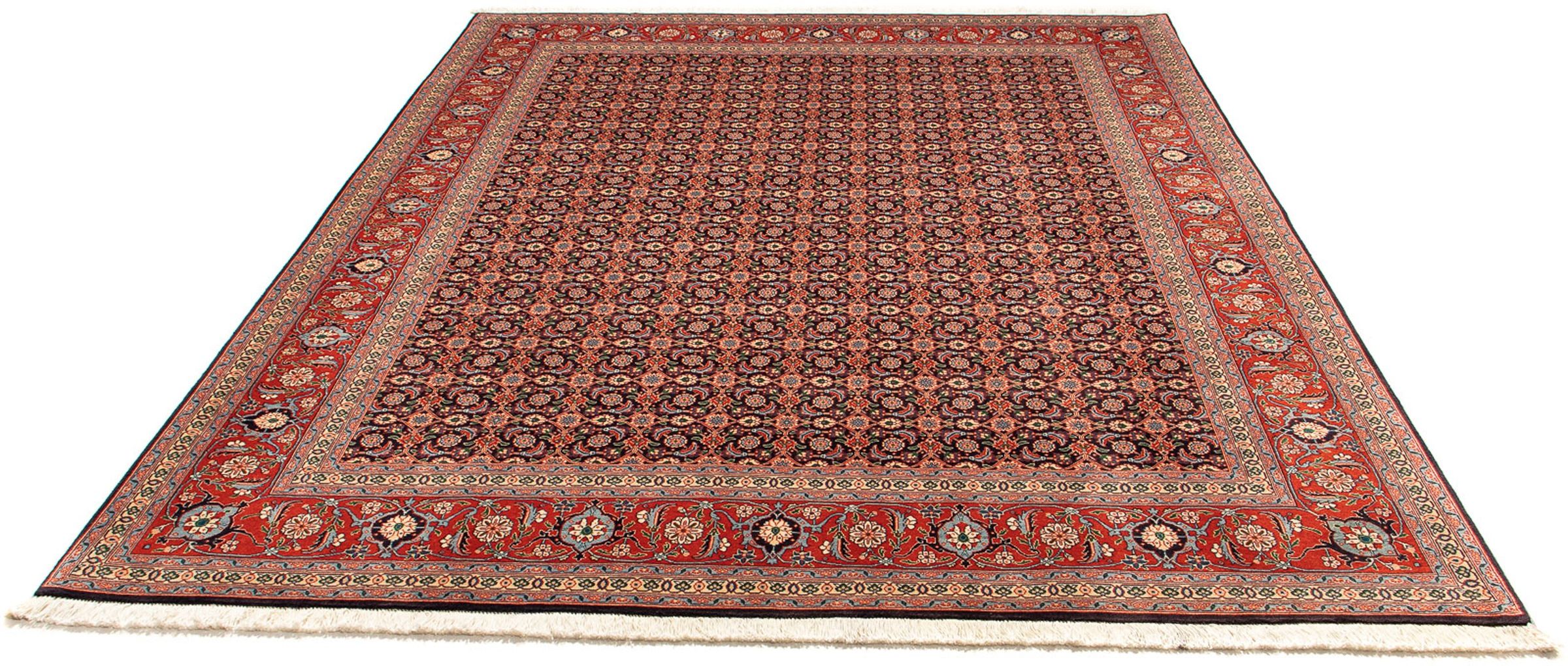 Image of morgenland Orientteppich »Perser - Täbriz - 252 x 201 cm - dunkelblau«, rechteckig, 10 mm Höhe, Wohnzimmer, Handgeknüpft, Einzelstück mit Zertifikat bei Ackermann Versand Schweiz