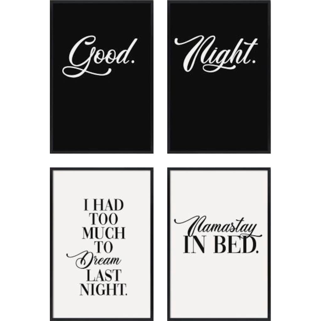 Reinders! Kunstdruck »Good night - Premium Poster 4er Set«, (Set)