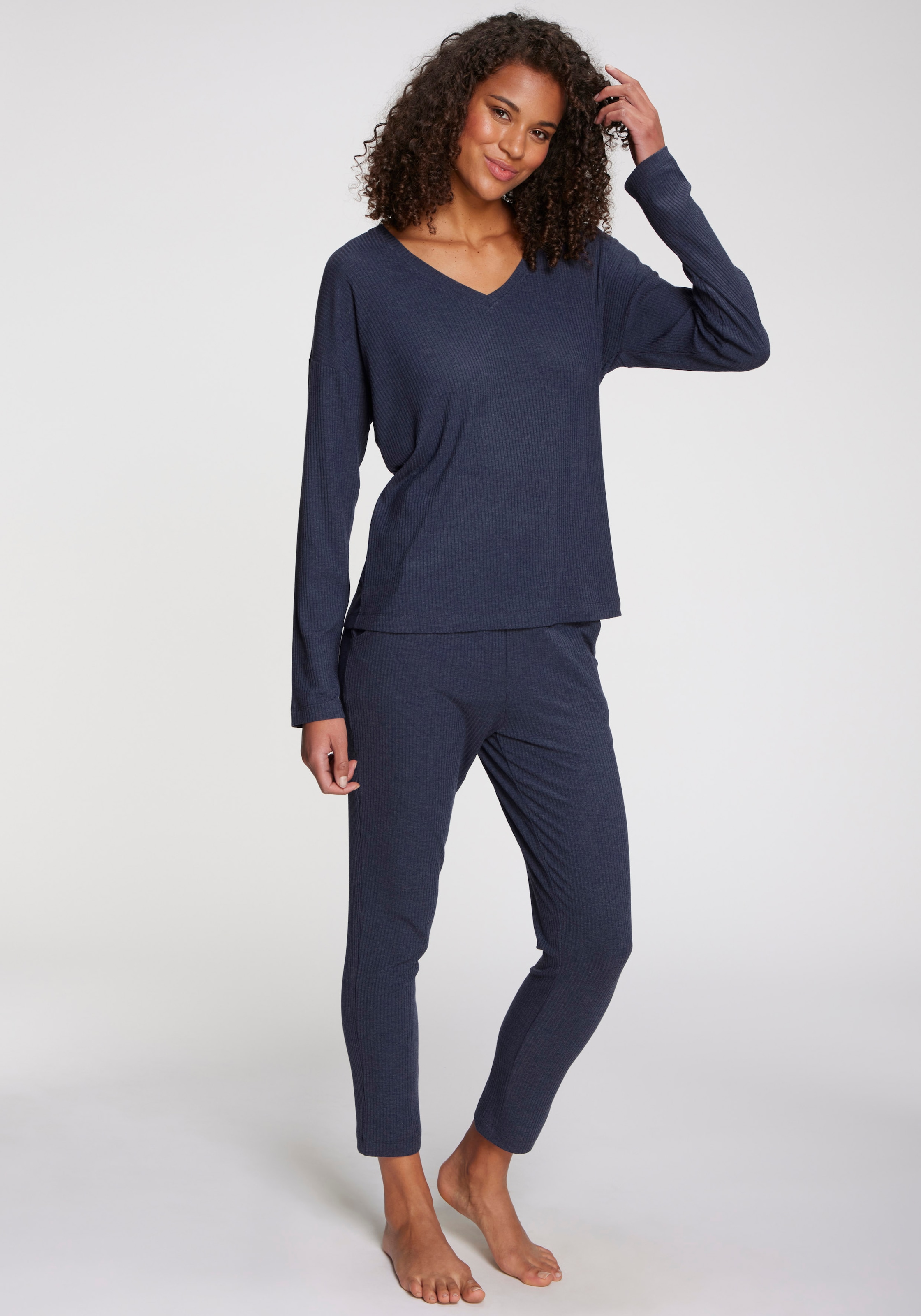 s.Oliver Haut de pyjama aus weicher Rippqualität