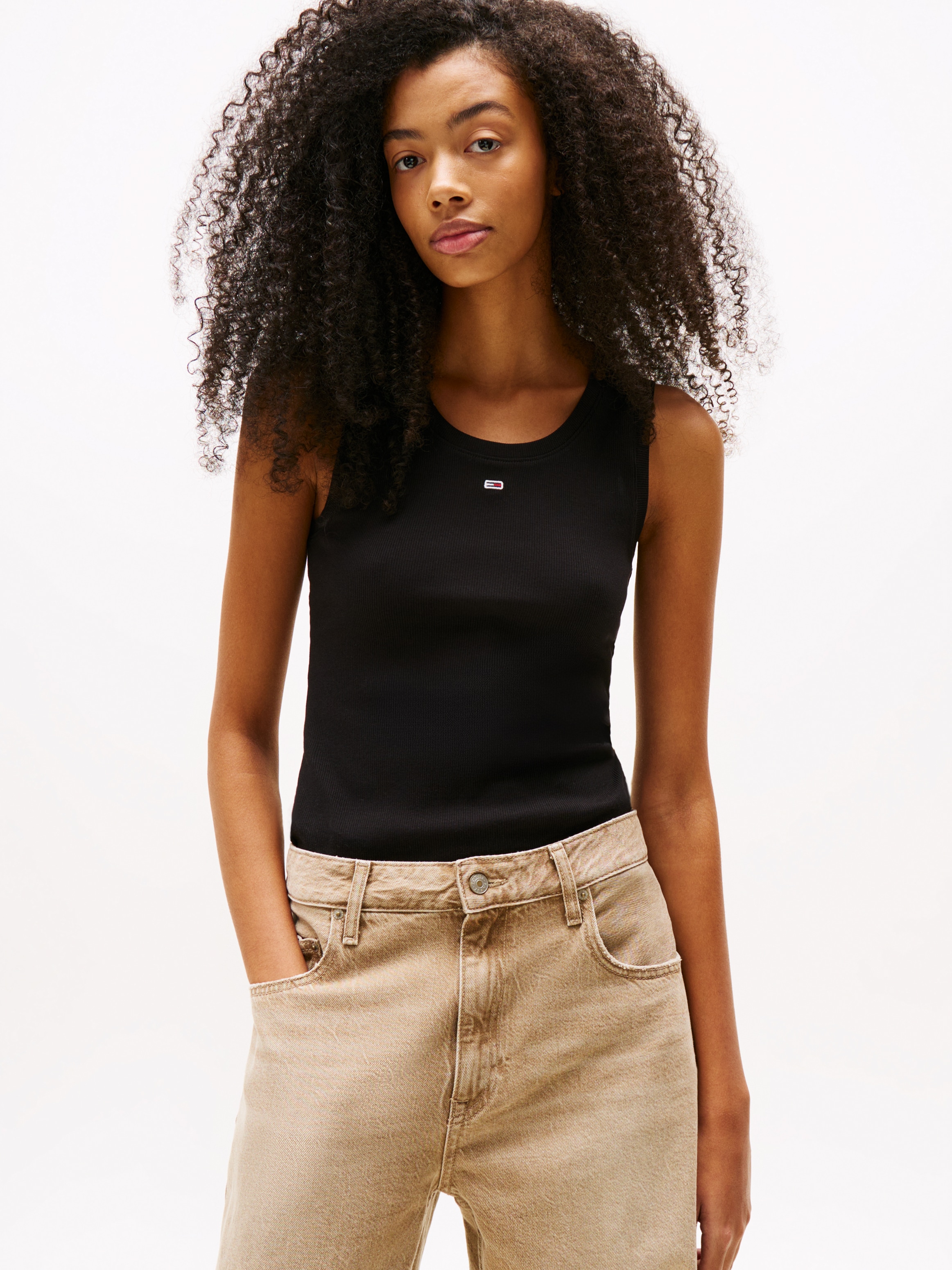 Tommy Jeans Curve Tanktop »TJW ESSENTIAL RIB TANK EXT«, in Grossen Grössen, Rippware
