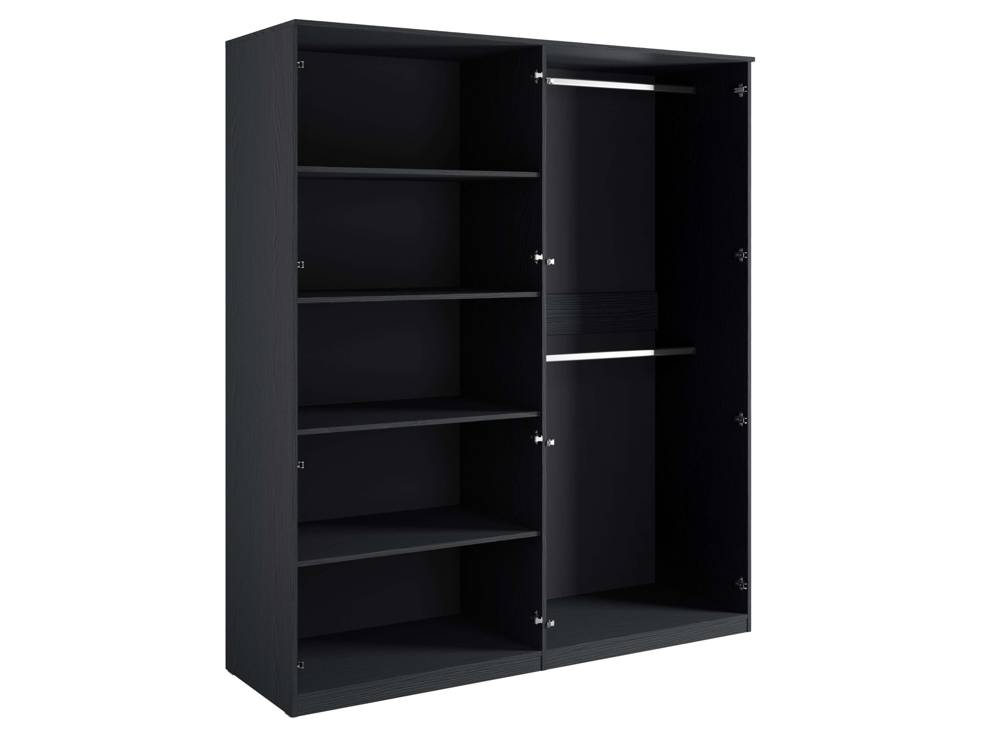 Leonique Kleiderschrank »BELLOT Garderobe, Wäscheschrank mit 4 Einlegeböden und 2 Kleiderstange«, mit 4 Drehtüren und goldfarbenenen Griffen, Masse B/T/H: 180/59/209 cm