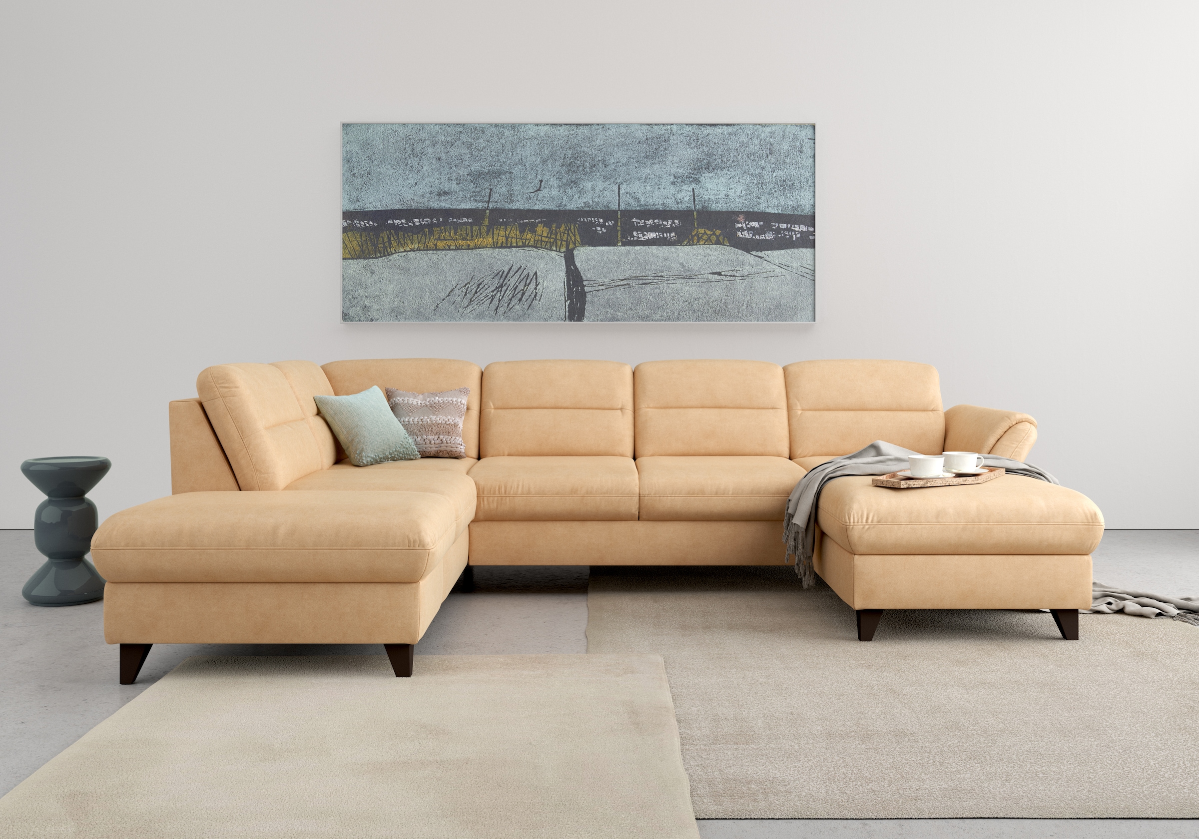 sit&more Paysage de salon »Mellum U-Form« Federkern, wahlweise mit Bettfunktion, Stauraum und Armteilfunktion