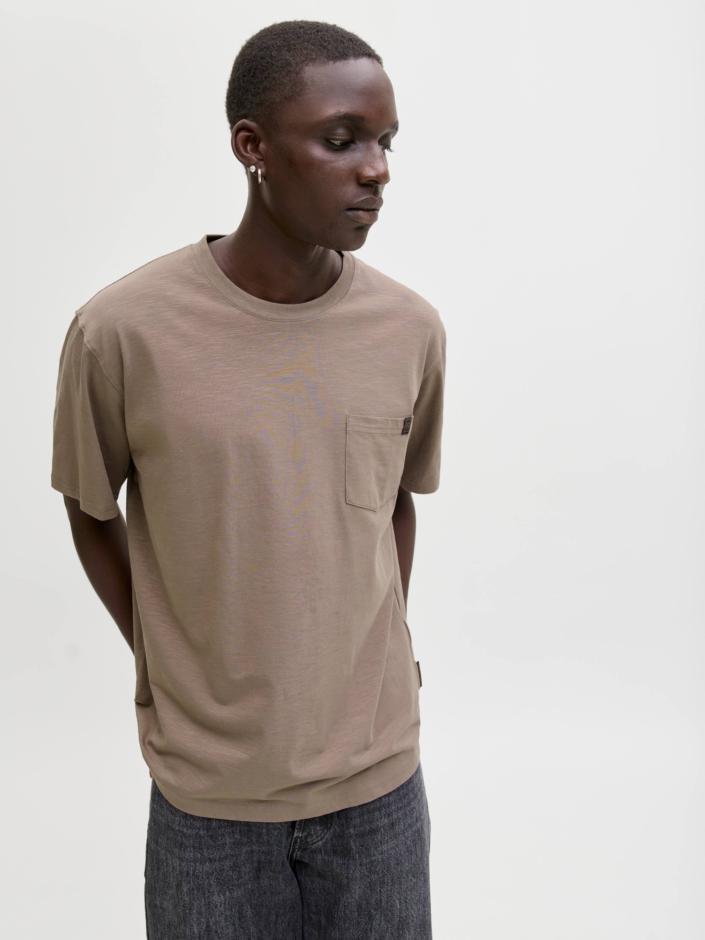 Image of Jack & Jones Kurzarmshirt "JJEDOVER SLUB TEE SS NOOS" Baumwollmischung, relaxed fit