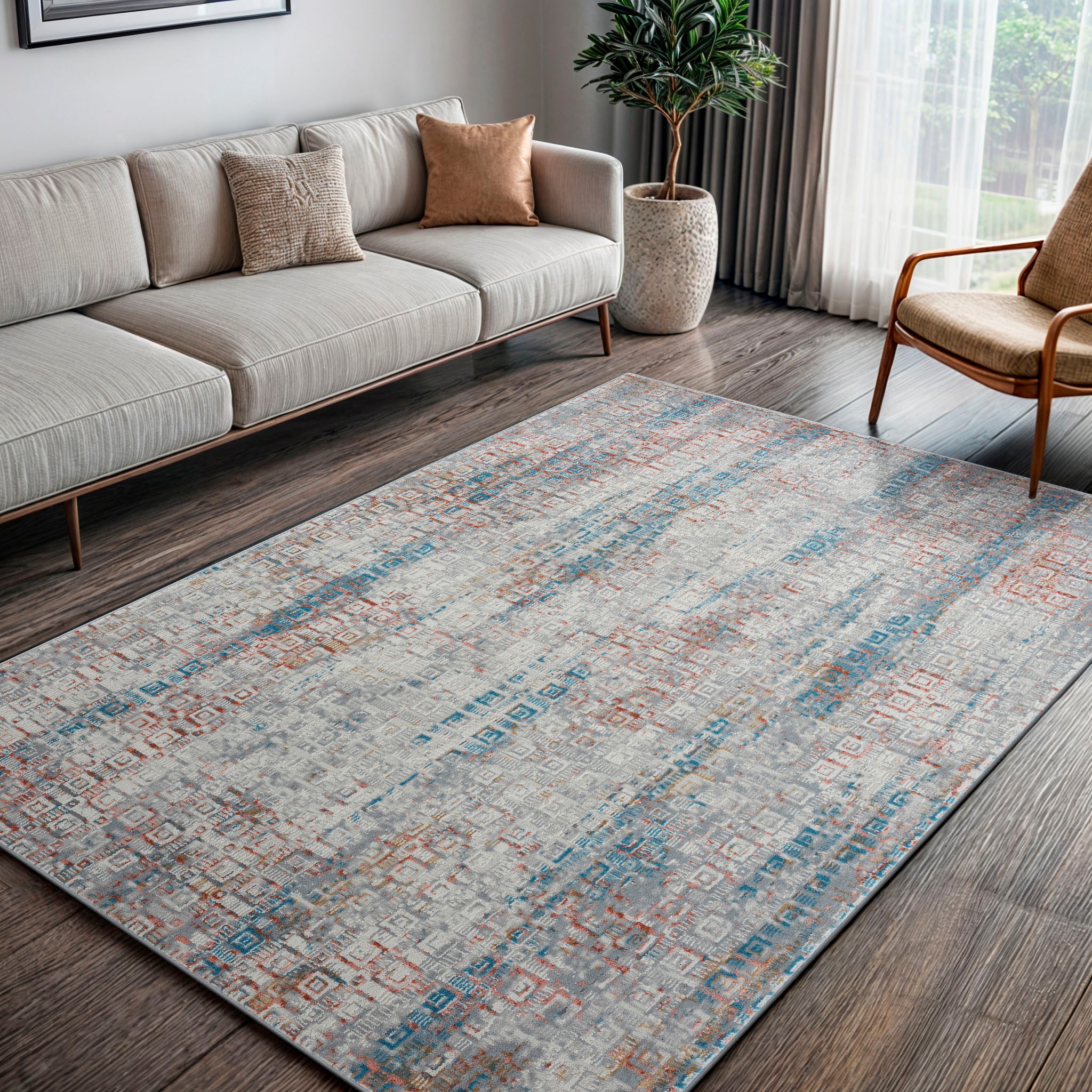 Image of GOODproduct Teppich "Myrah" rechteckig 8 mm Höhe Kurzflor, modernes Design, pflegeleicht, Wohnzimmer