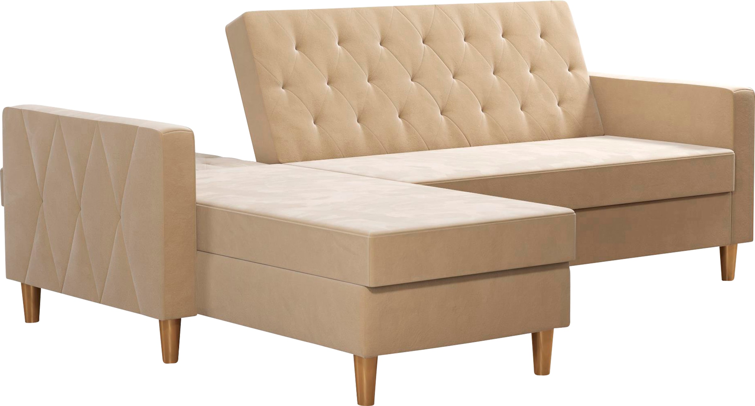 CosmoLiving by Cosmopolitan Ecksofa »Liberty, L-Form,« mit Schlafffunktion, Recamiere beidseitig montierbar, Sitzhöhe 43 cm