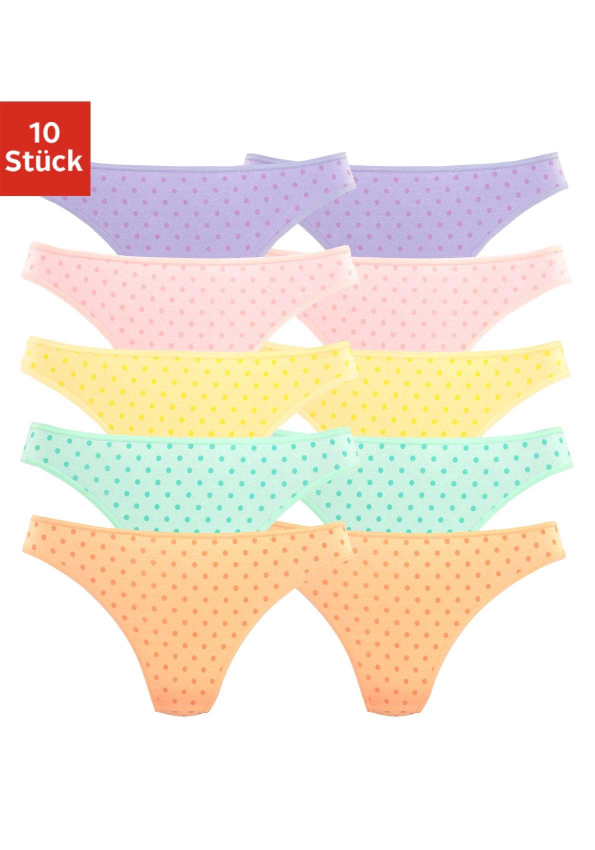 Image of petite fleur String, (Packung, 10 St., 10er-Pack), mit schönem Pünktchendruck bei Ackermann Versand Schweiz