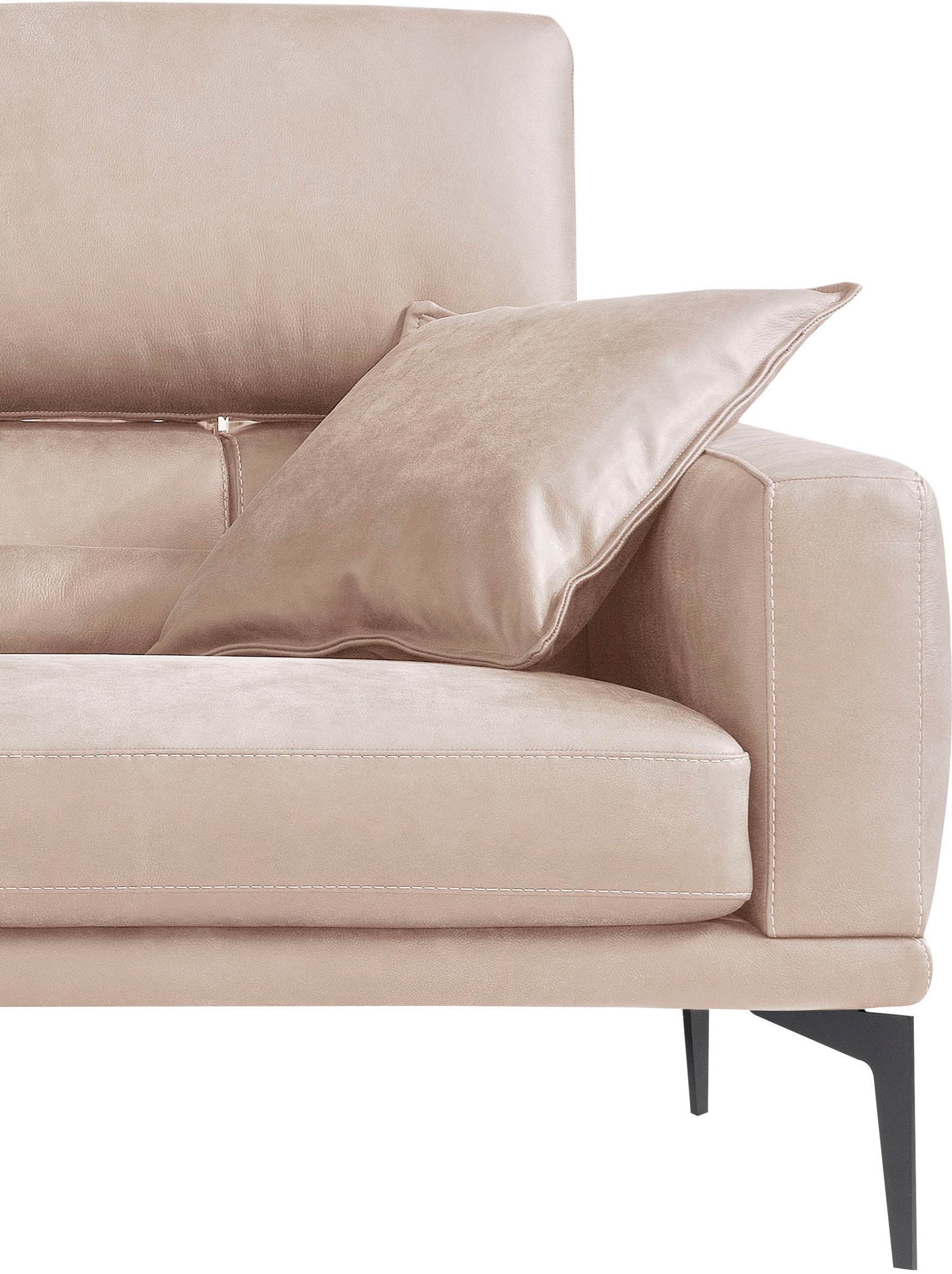 Egoitaliano 2,5-Sitzer »Masu, Designsofa mit erstklassigem Sitzkomfort« inkl. 2 Kissenrollen, Rückenelemente manuell verstellbar, Metallfüsse