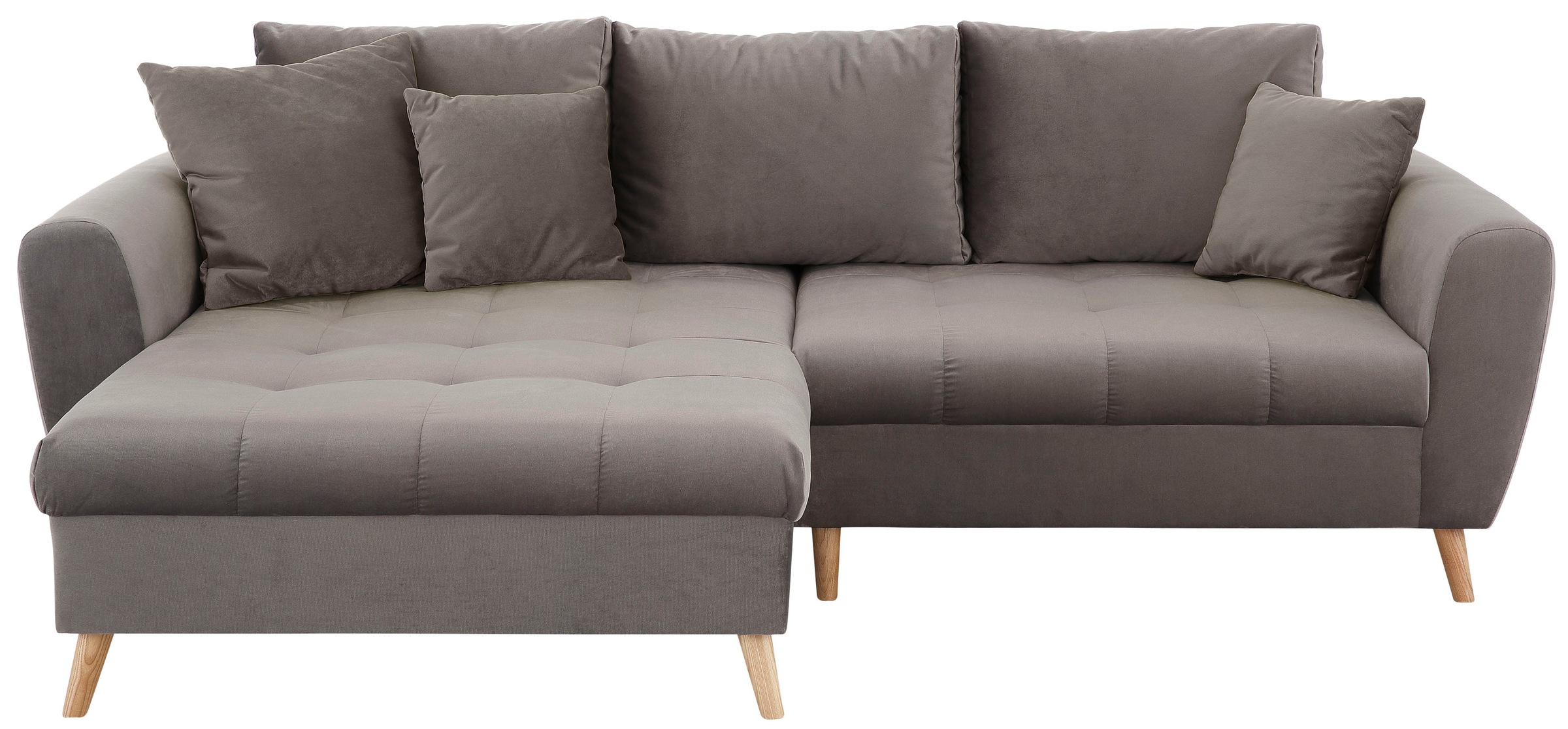 Image of Home affaire Ecksofa »Penelope«, mit Longchair, feiner Steppung im Sitzbereich, lose Kissen bei Ackermann Versand Schweiz