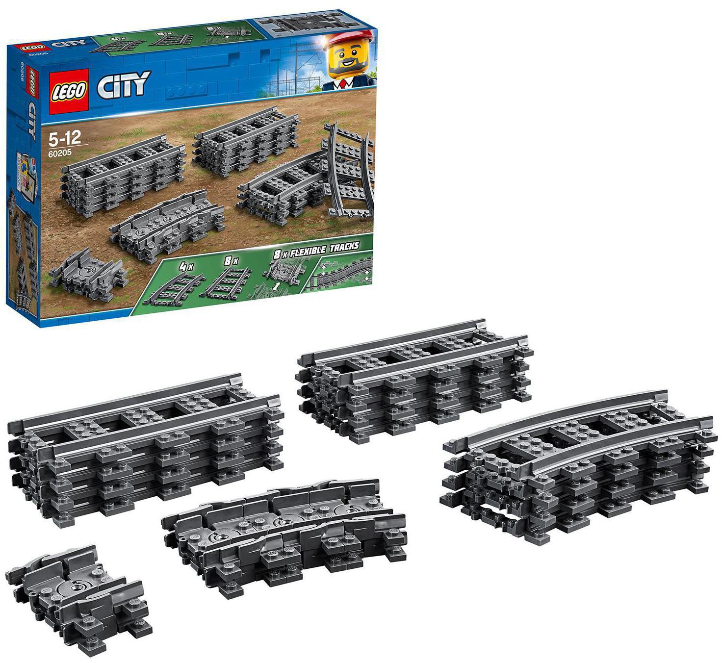 Konstruktionsspielsteine »Schienen (60205), LEGO® City«, (20 St.), Made in Europe