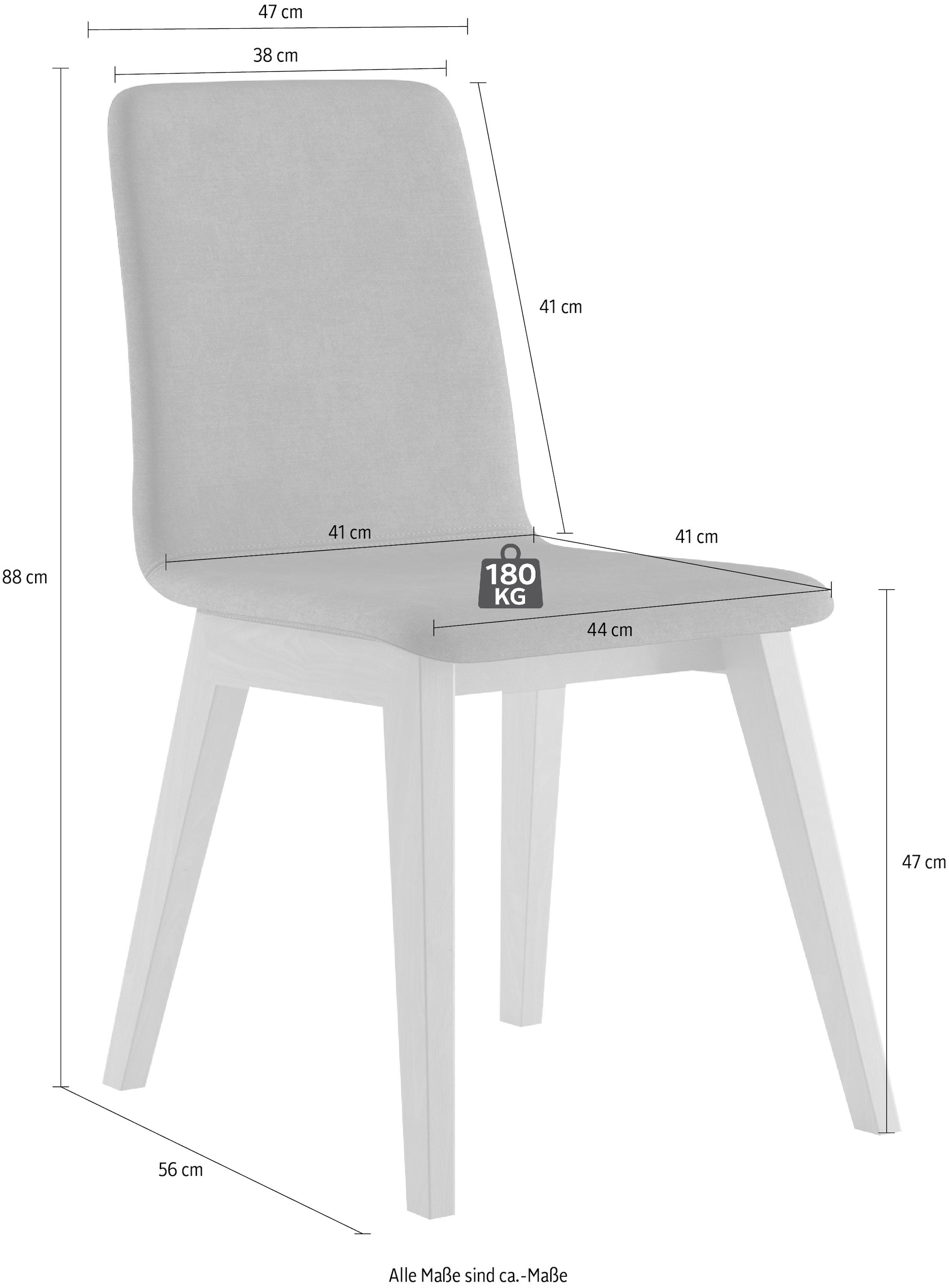 Home affaire Chaise »Sandy« () 2 cuismit verschiedenen Stuhlbeinfarben und Farbvarianten, Sitzhöhe 47 cm