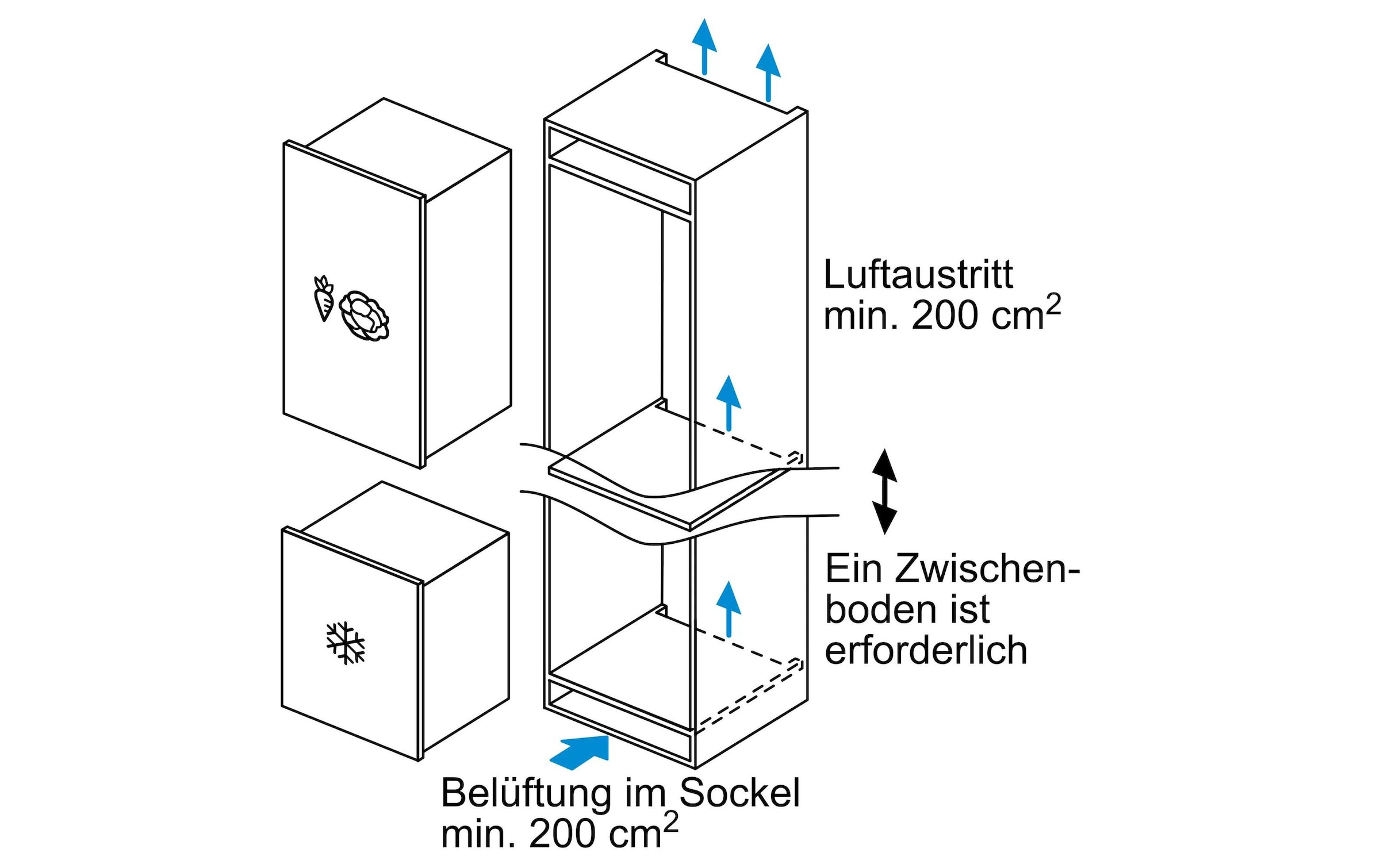 BOSCH Einbaugefrierschrank »GIV11ADE«, 71 cm hoch, 56 cm breit