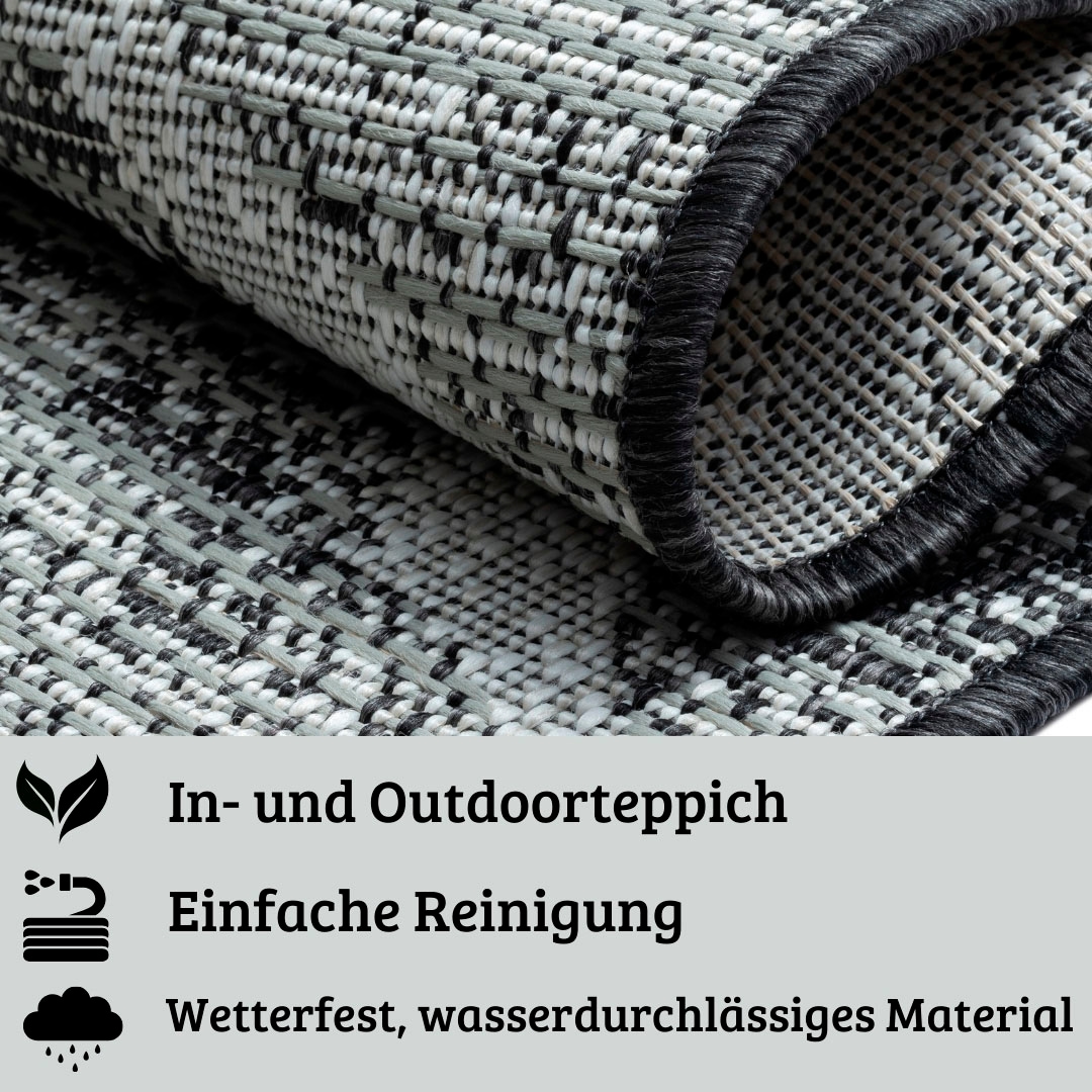 GOODproduct Teppich »Veyla, LAGERRÄUMUNG!« rechteckig 8 mm Höhe Rauten Muster, In- und Outdoor geeignet, Terrasse & Balkon