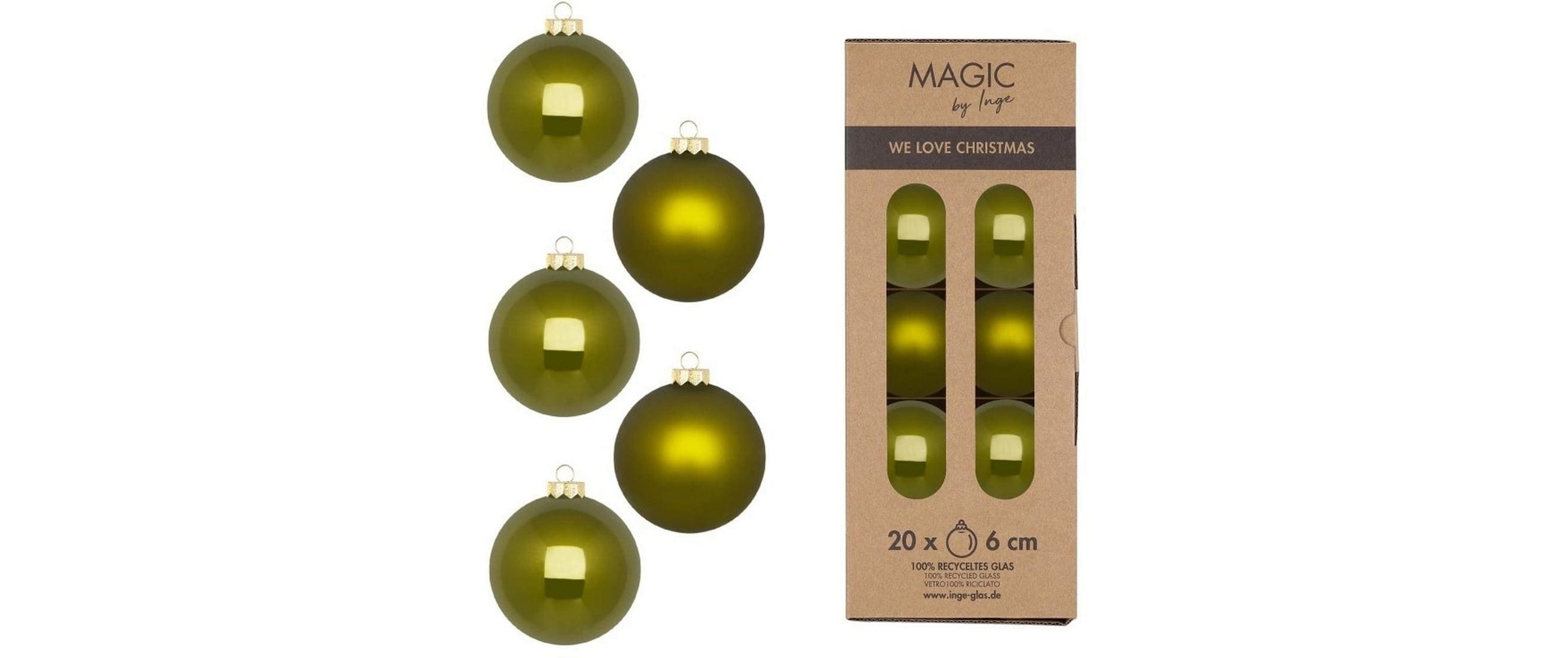 Weihnachtsbaumkugel »INGES CHRISTMAS DECOR Green Olives 20 Stück«