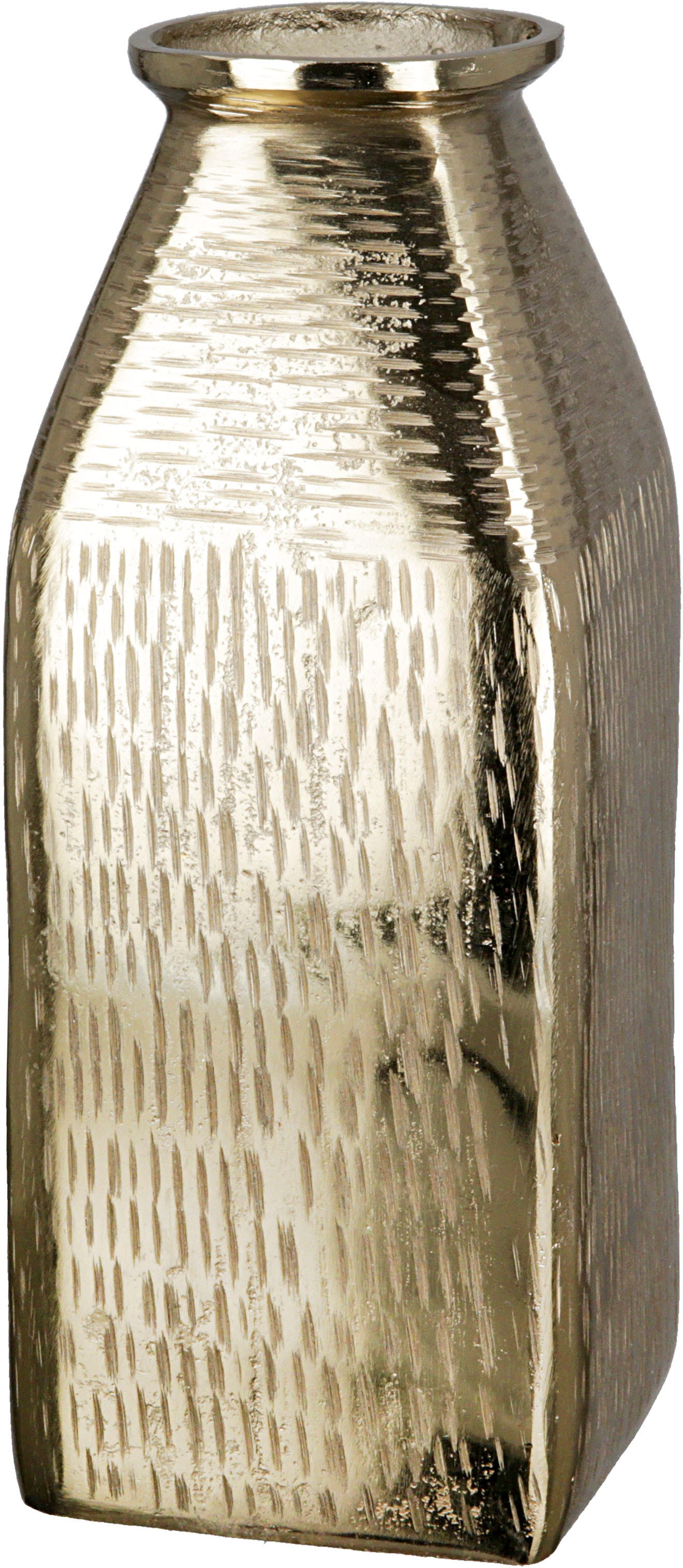 Image of GILDE Tischvase "Lola, Dekovase" Vase aus Aluminium, mit geritzter Oberflächenstruktur
