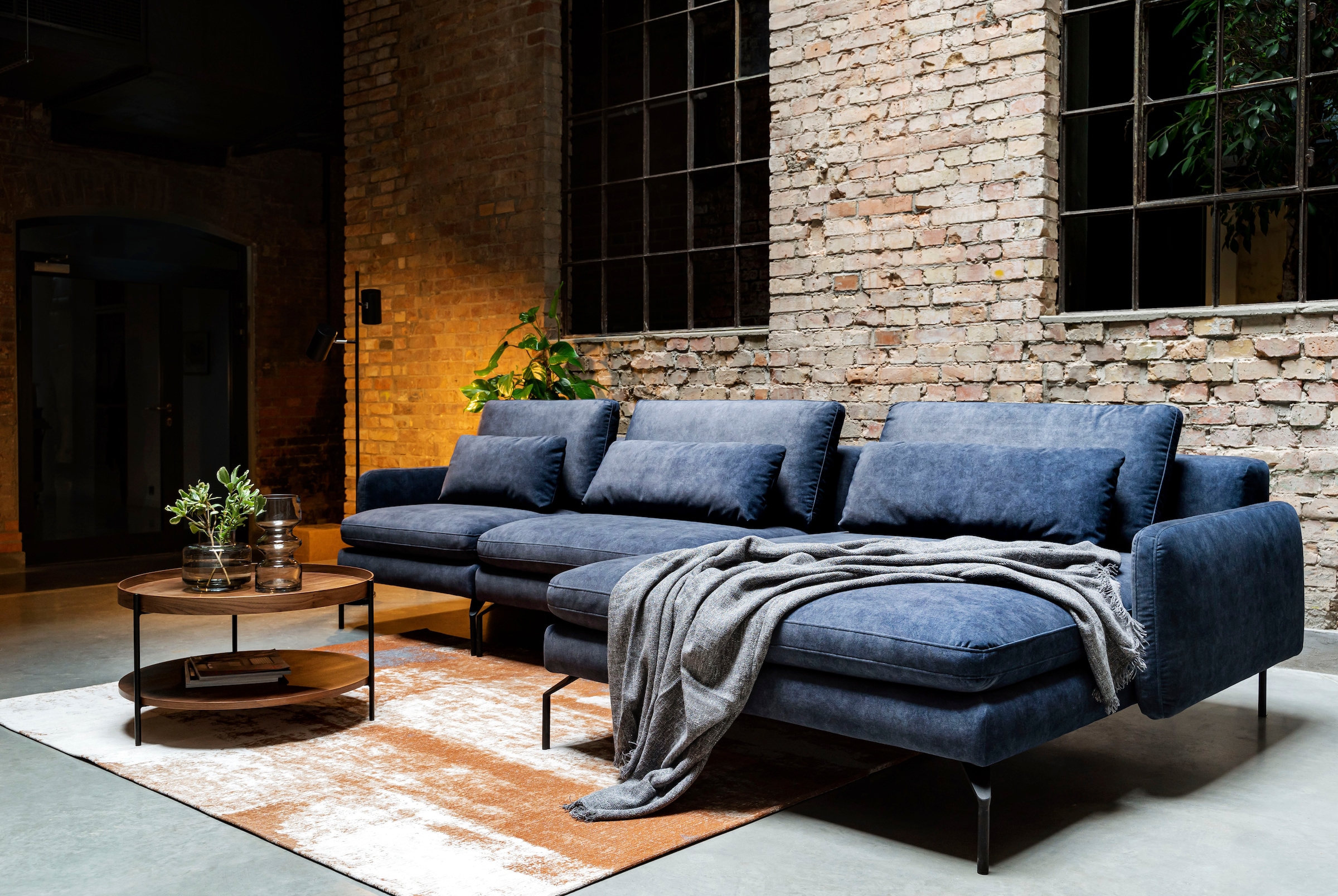 Ecksofa »Komfortsofa Look, moderner Webvelours Bezug, extrabreite Sitzflächen«,...