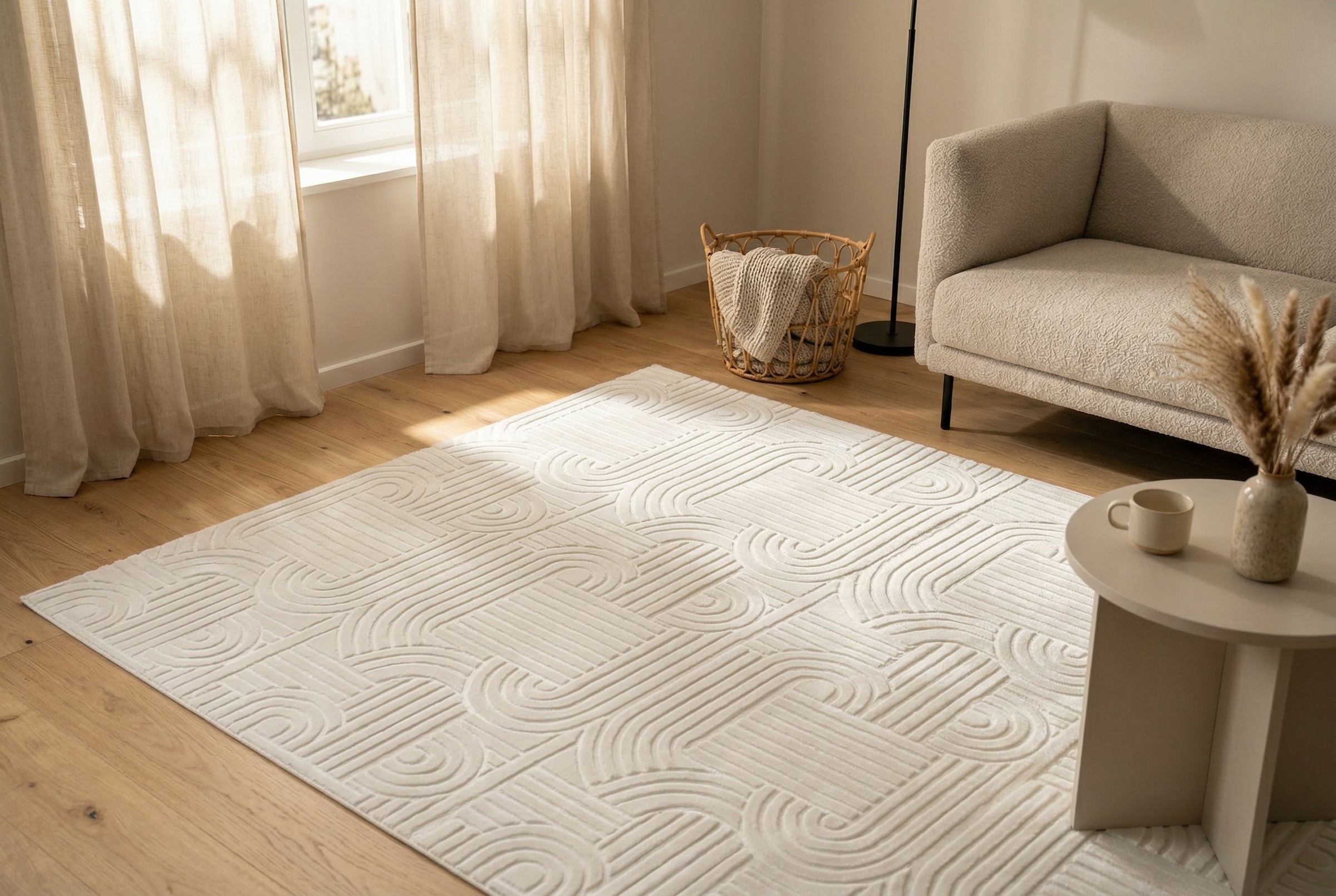 Kayoom Tapis »Calma 125« Rectangulaire 10 mm Höhe Kurzflor, 3-D Optik, Wohnzimmer