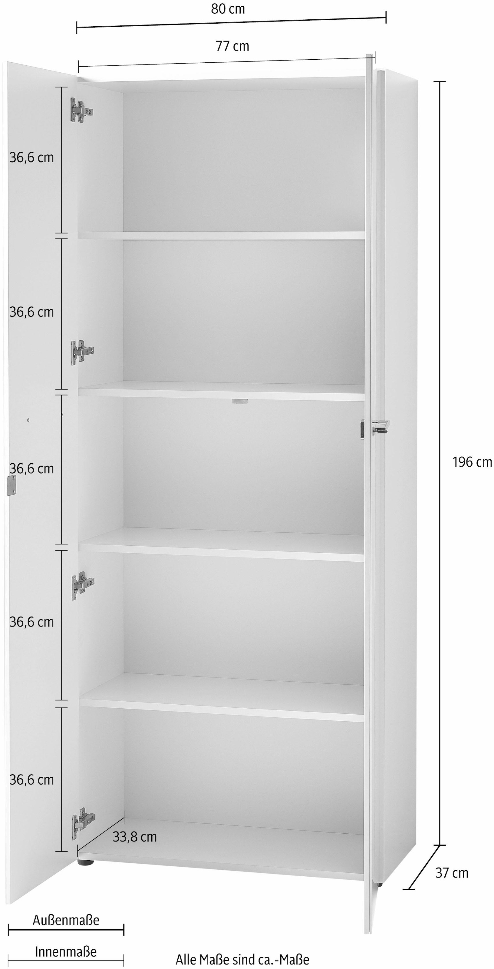 GERMANIA Aktenschrank »GW-Monteria«, mit weisser Glas-Auflage, abschliessbar