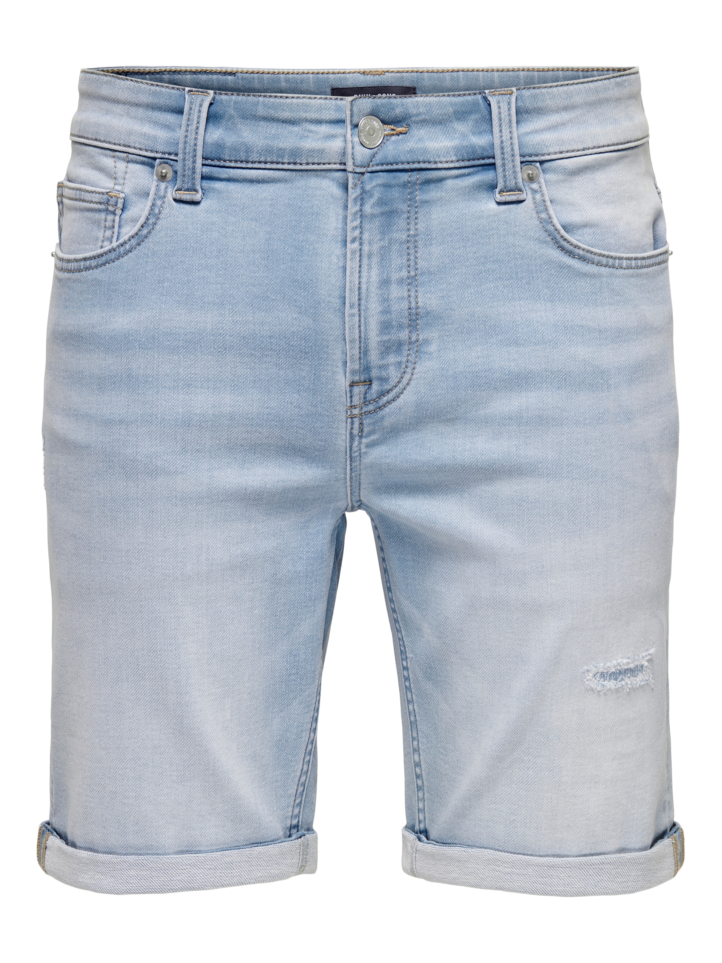 Image of ONLY & SONS Jeansshorts "ONSPLY JOG LBD R0027 ANA DNM SHORTS NOOS" Baumwollmischung, regular fit
