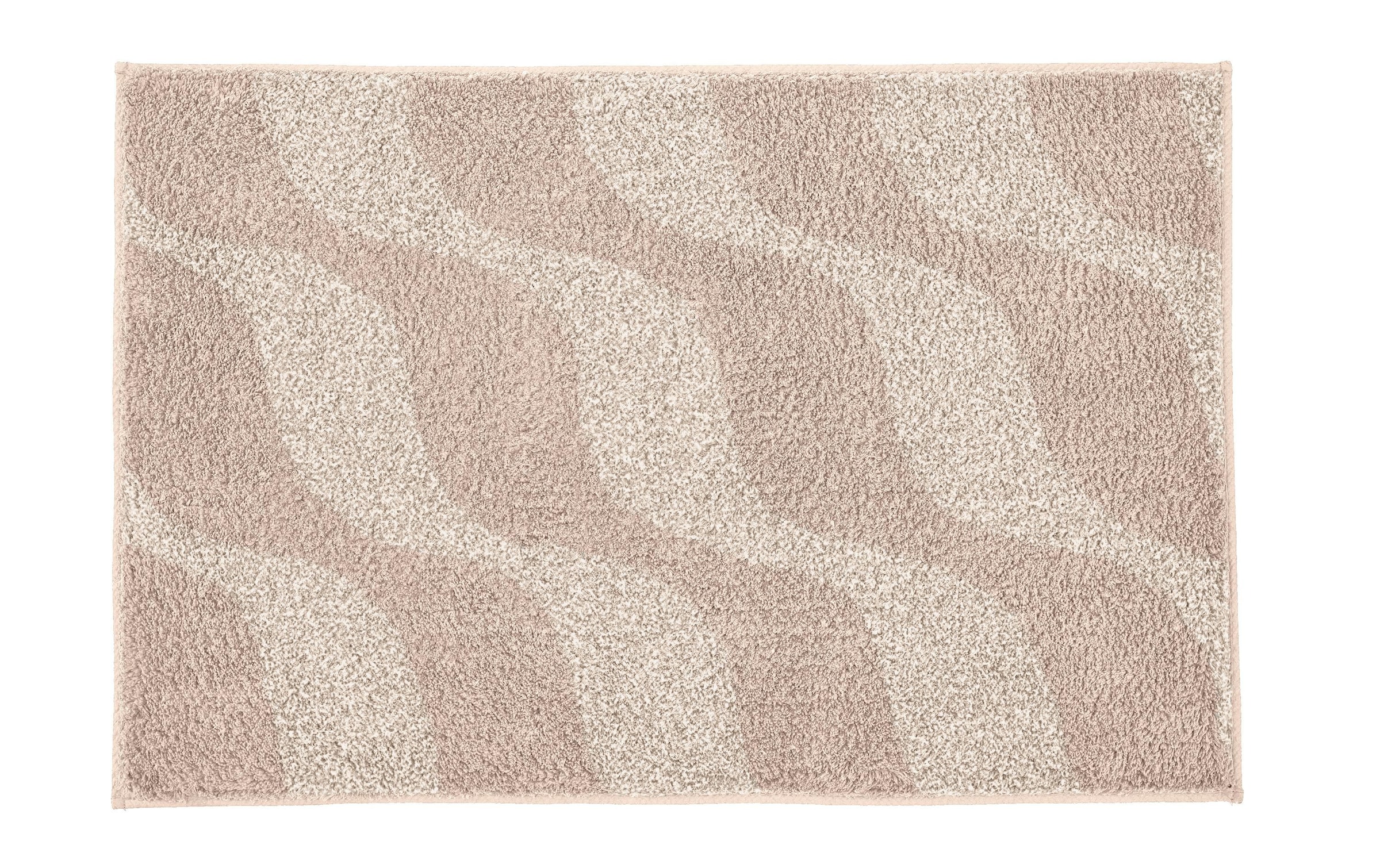 Kleine Wolke Badematte ""Onda", Badvorleger, Badezimmer Teppich" Höhe 15 mm rutschhemmend beschichtet fußbodenheizungsgeeignet Badteppich, modernes Ton in Ton Wellendesign, flauschig