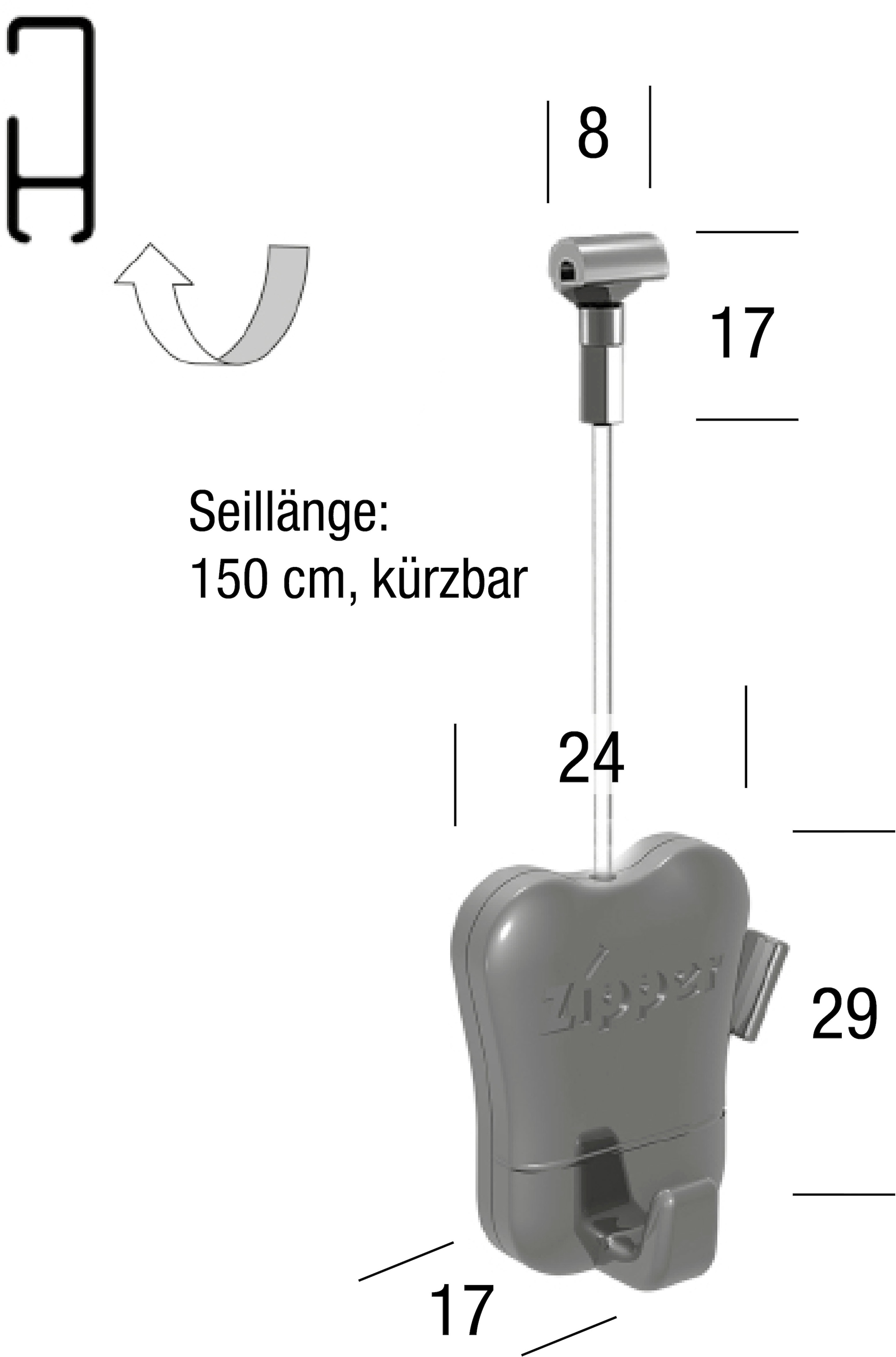 GARESA Bilderrahmen-Set »Bilderaufhängung« 1 Stk. tlg. Bilderaufhängung für Bilderschiene 300 - Aluschiene "300"