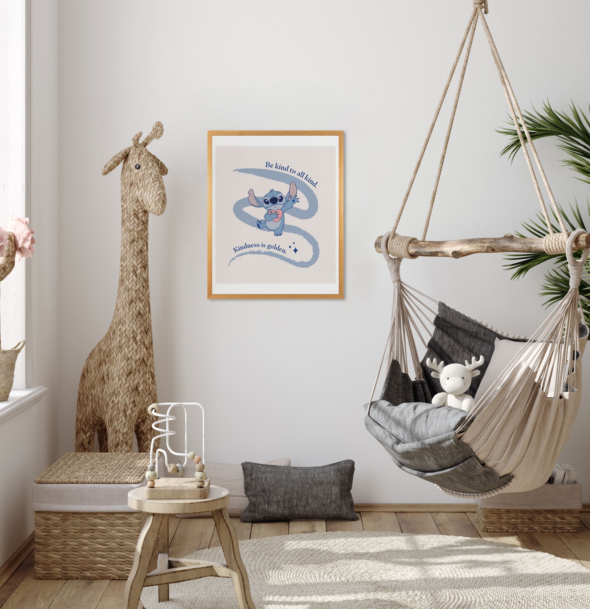 Image of Komar Bild "Stitch Kindness" Disney 1 Stk. tlg. Wandbild zur Dekoration im Kinderzimmer - ohne Rahmen
