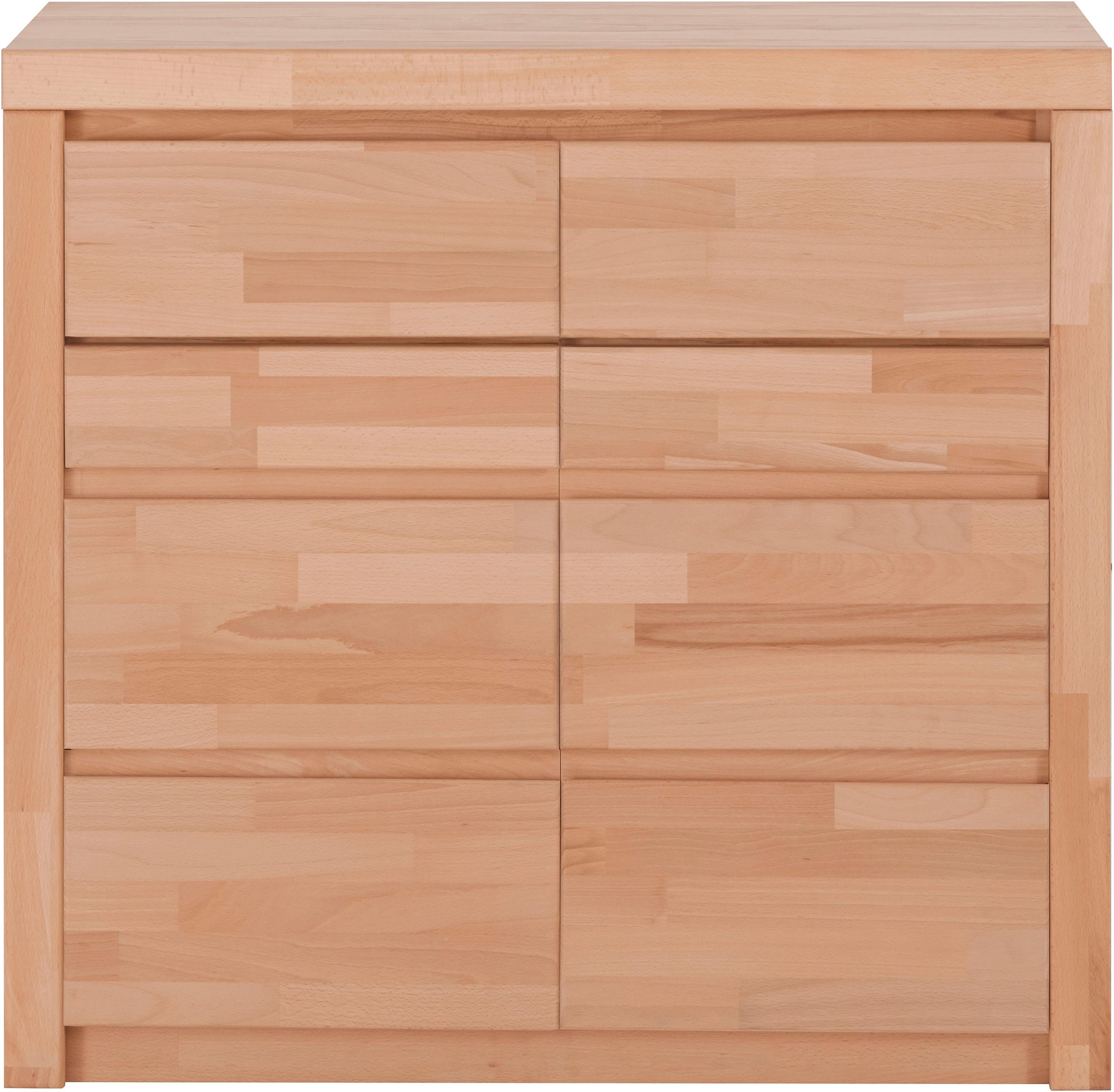 Image of GOODproduct Kommode "Silkeborg Fronten & Leisten aus Massivholz, Kospus aus Melamin" B/T/H: 90/35/85 cm. 2Schubladen & 2geschlossenen Fächern. Stauraum