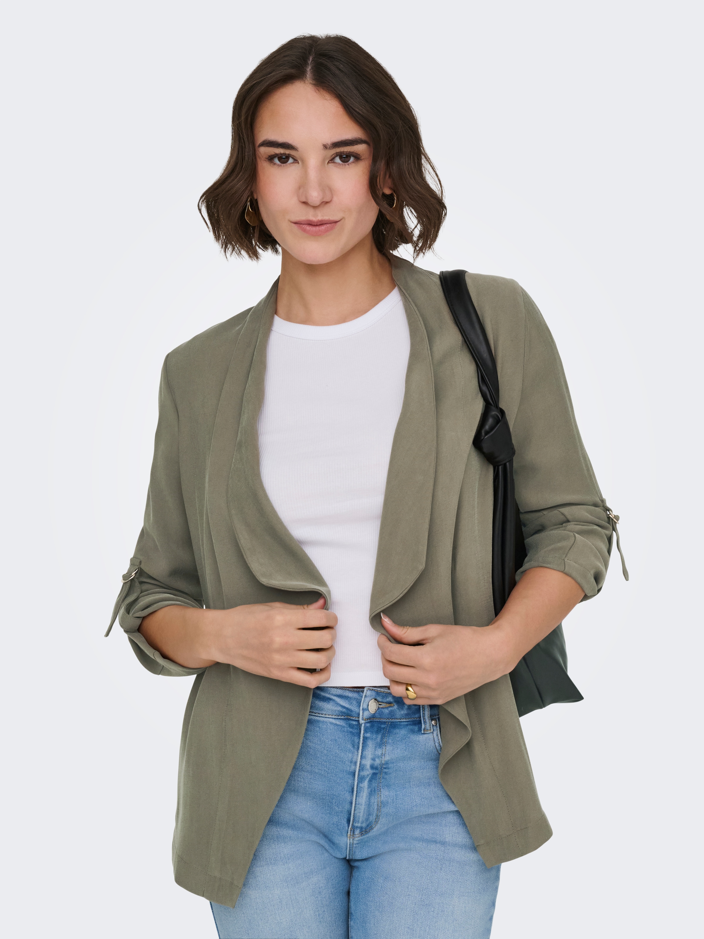 ONLY Veste chemisier »ONLLALIA 3/4 OPEN JACKET PNT« mélange de viscose