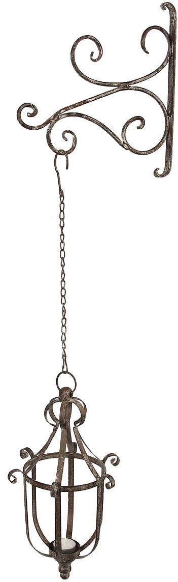 Image of Ambiente Haus Wandkerzenhalter "Wandhaken - antikgrau 28cm"