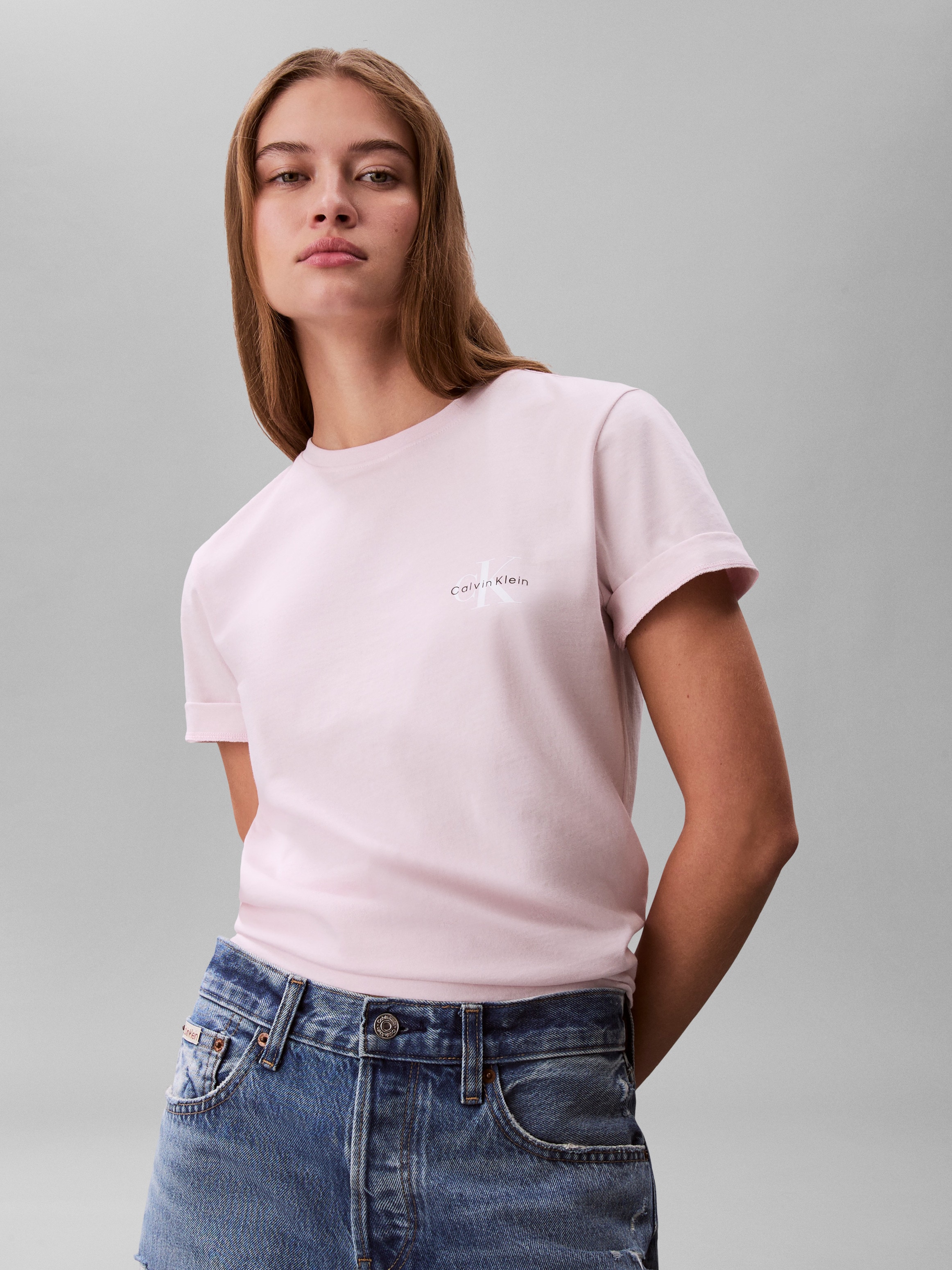 Calvin Klein Jeans T-Shirt »MONOLOGO CN 2 PACK TEE« Packung, 2er-Pack, 2 tlg. , Logoschriftzug