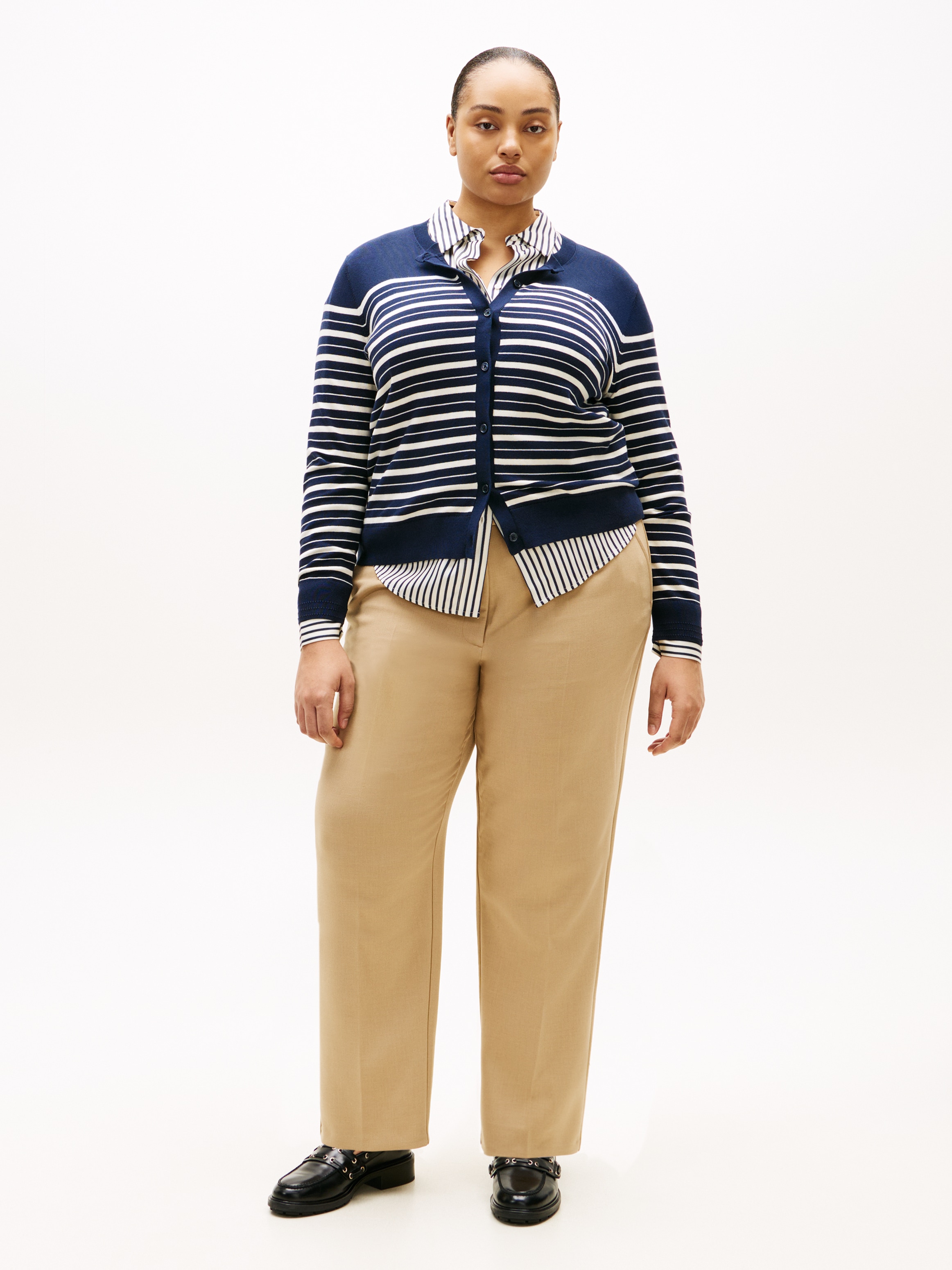 Tommy Hilfiger Curve Veste en tricot »CRV CO JERSEY FINE GG C-NK CARDI« in grossen Grössen