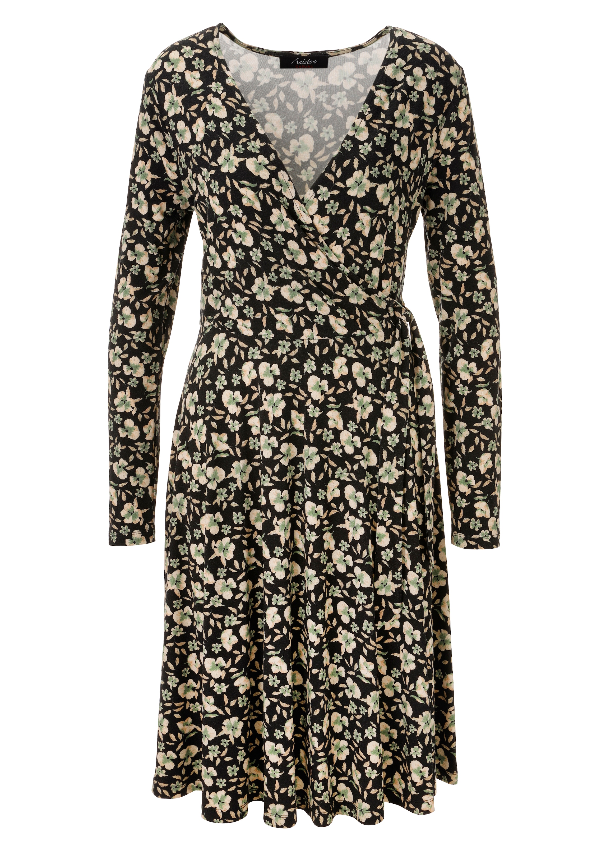 Aniston CASUAL Robe en jersey imprimé de petites fleurs et feuilles - NOUVELLE COLLECTION