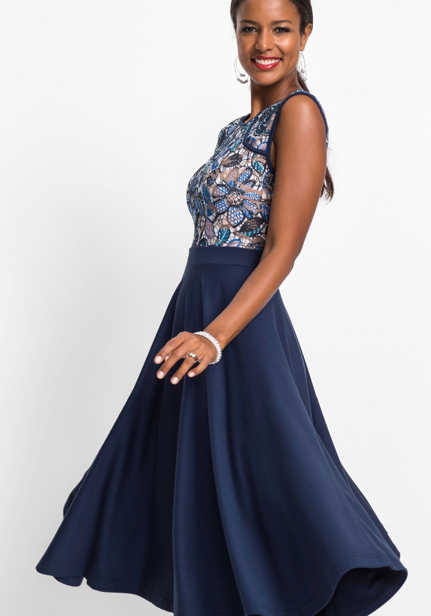 bonprix Midikleid für festliche Anlässe, aus Punto di Roma Material, ärmellos
