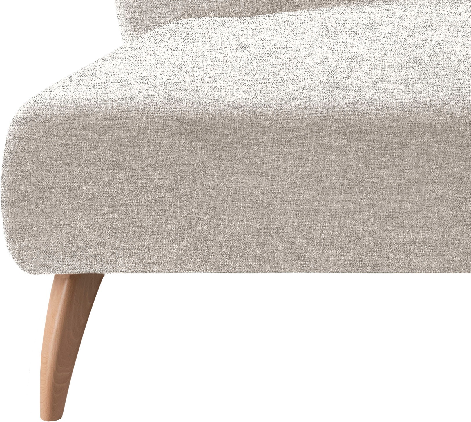 INOSIGN Ecksofa »Colori Polstermöbel mit zeitlos eleganter Rückenführung. L-Form«, Holzfussfarbe wählbar, inkl. 4x Zierkissen