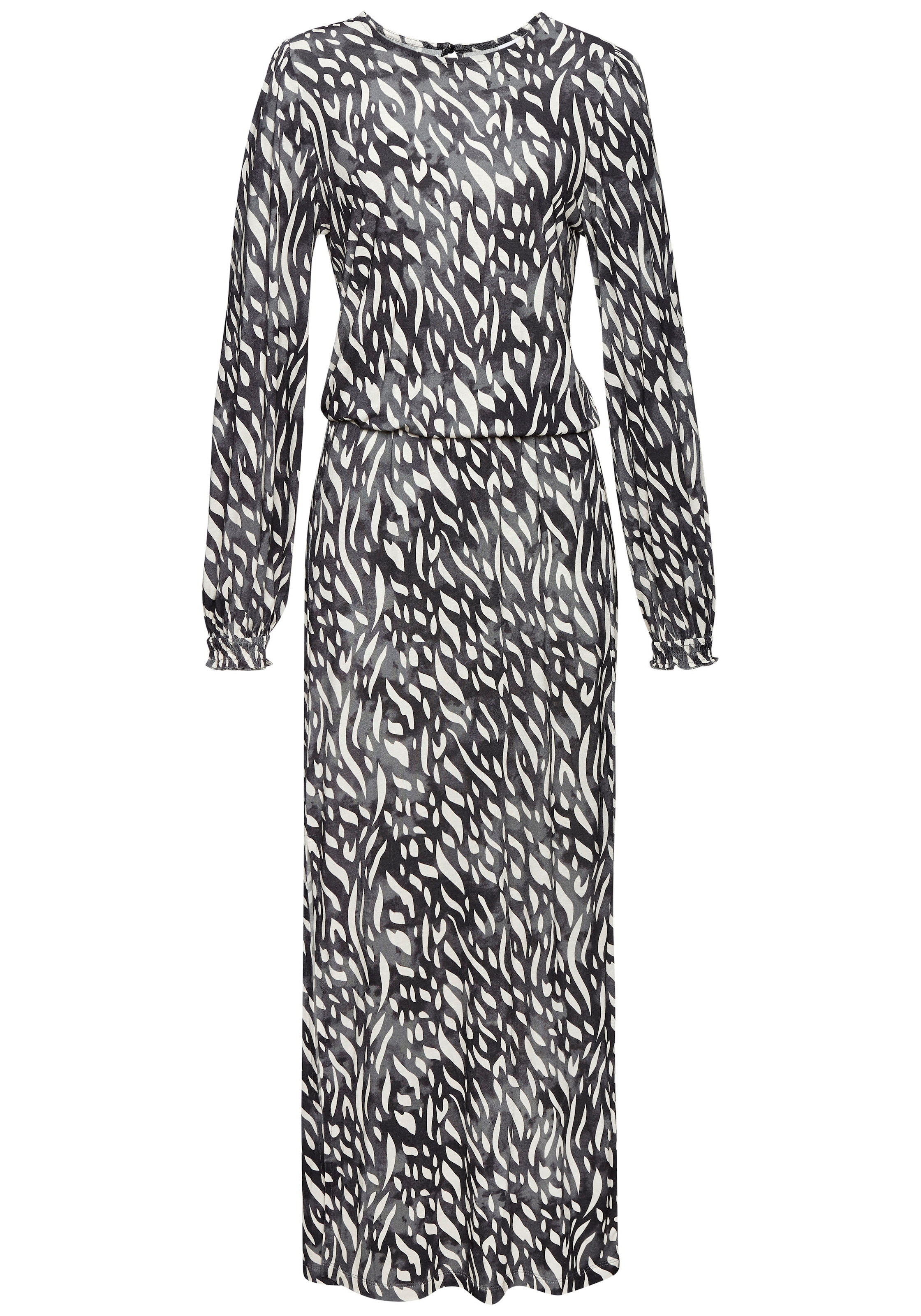 LASCANA Maxikleid, mit seitlichem Schlitz, Jerseykleid im Alloverprint