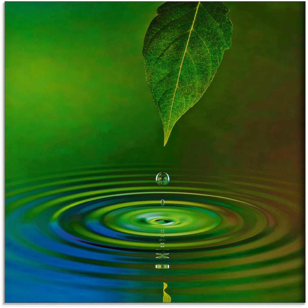 Artland Glasbild »Wassertropfen«, Zen, (1 St.)