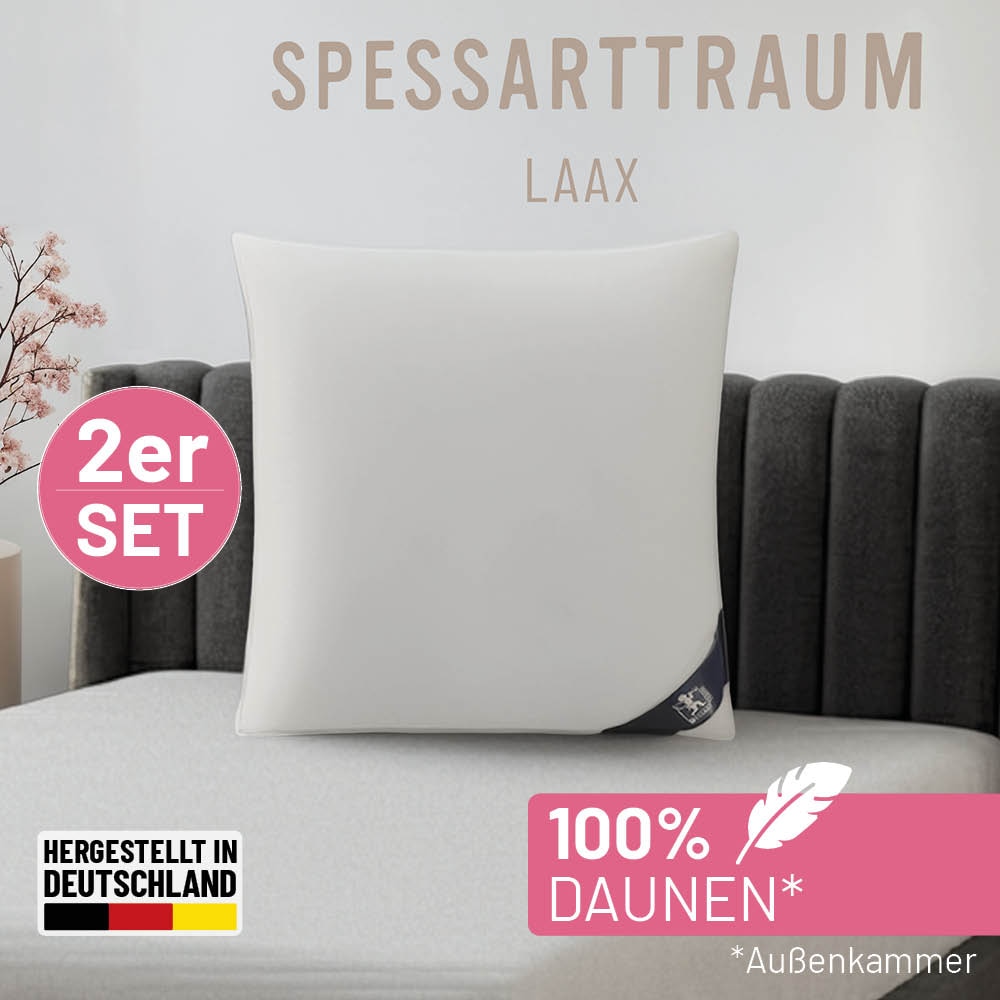 Image of SPESSARTTRAUM 3-Kammer-Kopfkissen "Laax Sparset" 2 Stk. tlg. Kissen 40x80, 80x80xm & weitere Grössen