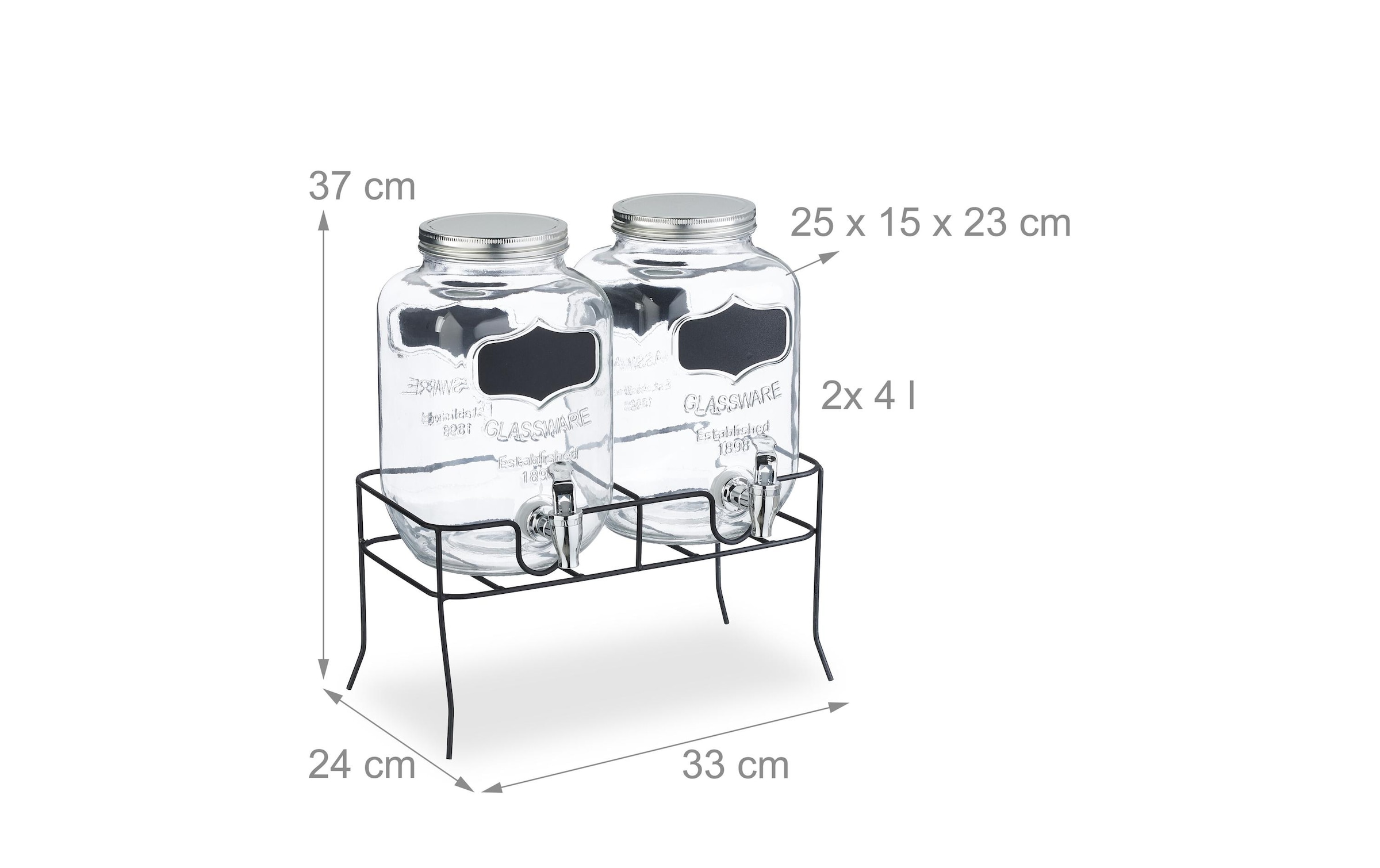 relaxdays Distributeur de boissons »Glas Eisen«