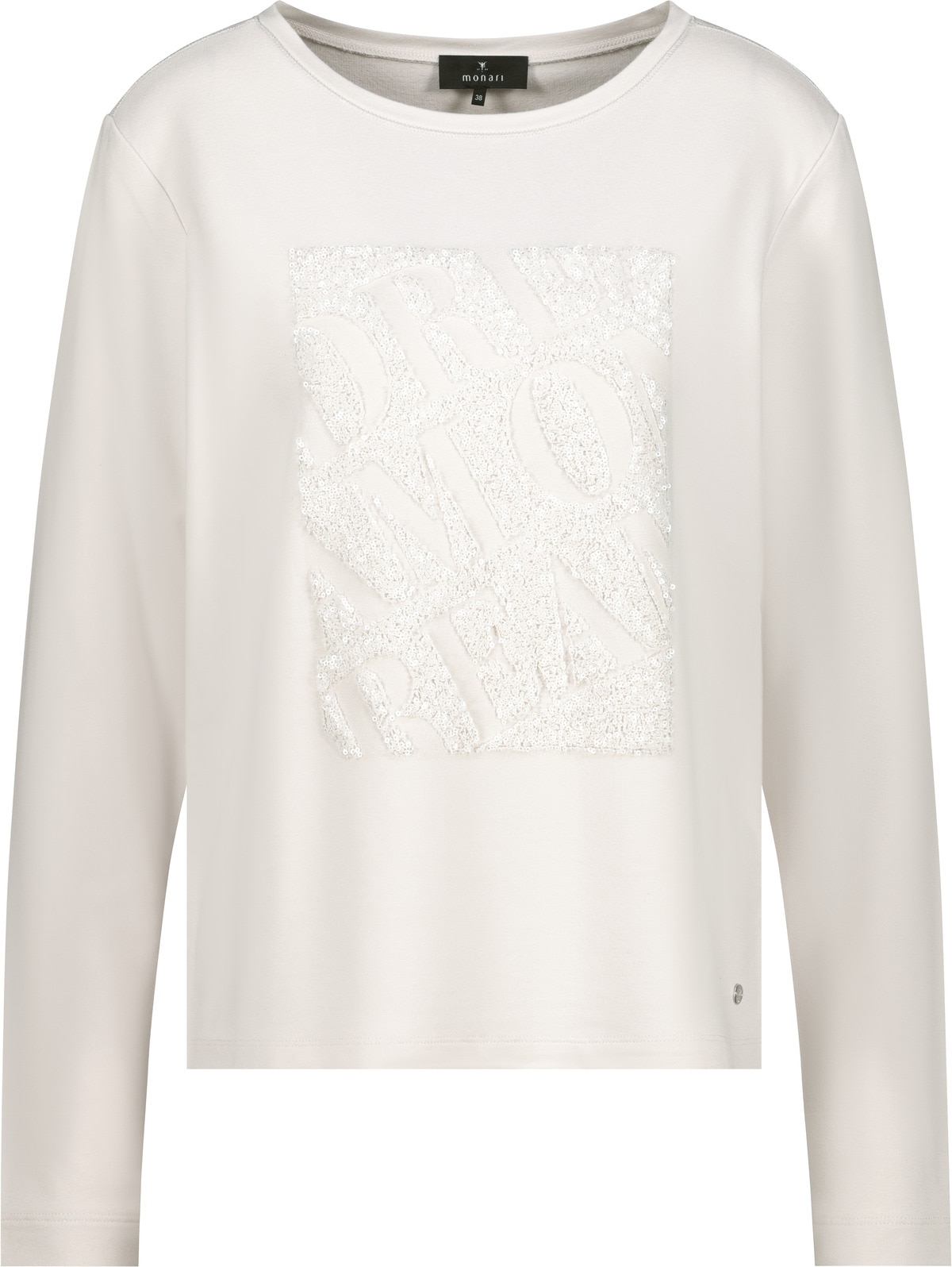 Monari Langarmshirt »Shirt Pailletten Stick« Regular fit mit Rundhalsausschnitt