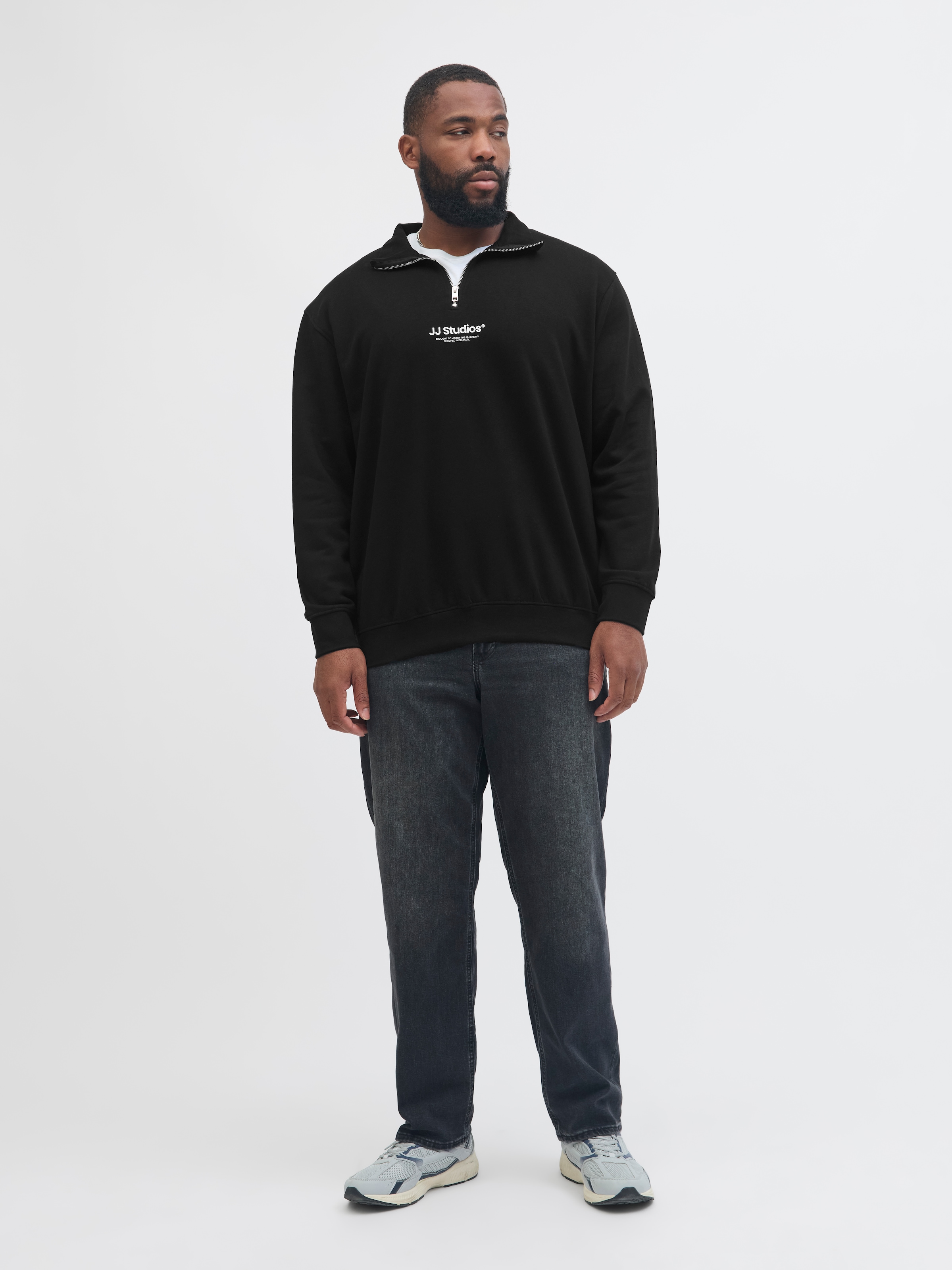 Jack & Jones PlusSize Sweatshirt »JJESOHO SWEAT QUARTER ZIP HN NOOS PLS«