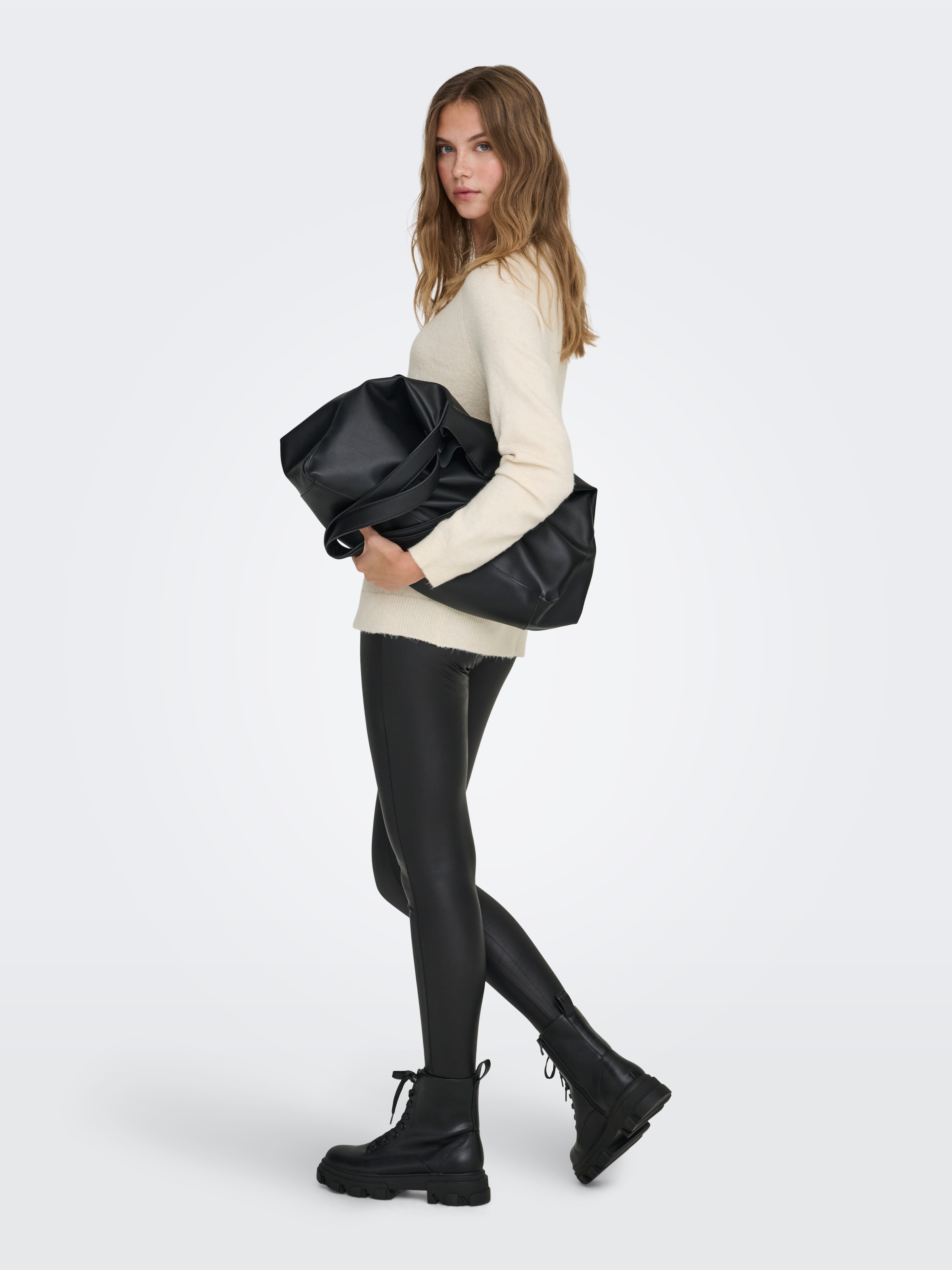 ONLY Rundhalspullover »ONLRICA LIFE L/S PULLOVER  KNT NOOS« Materialmix, regular fit