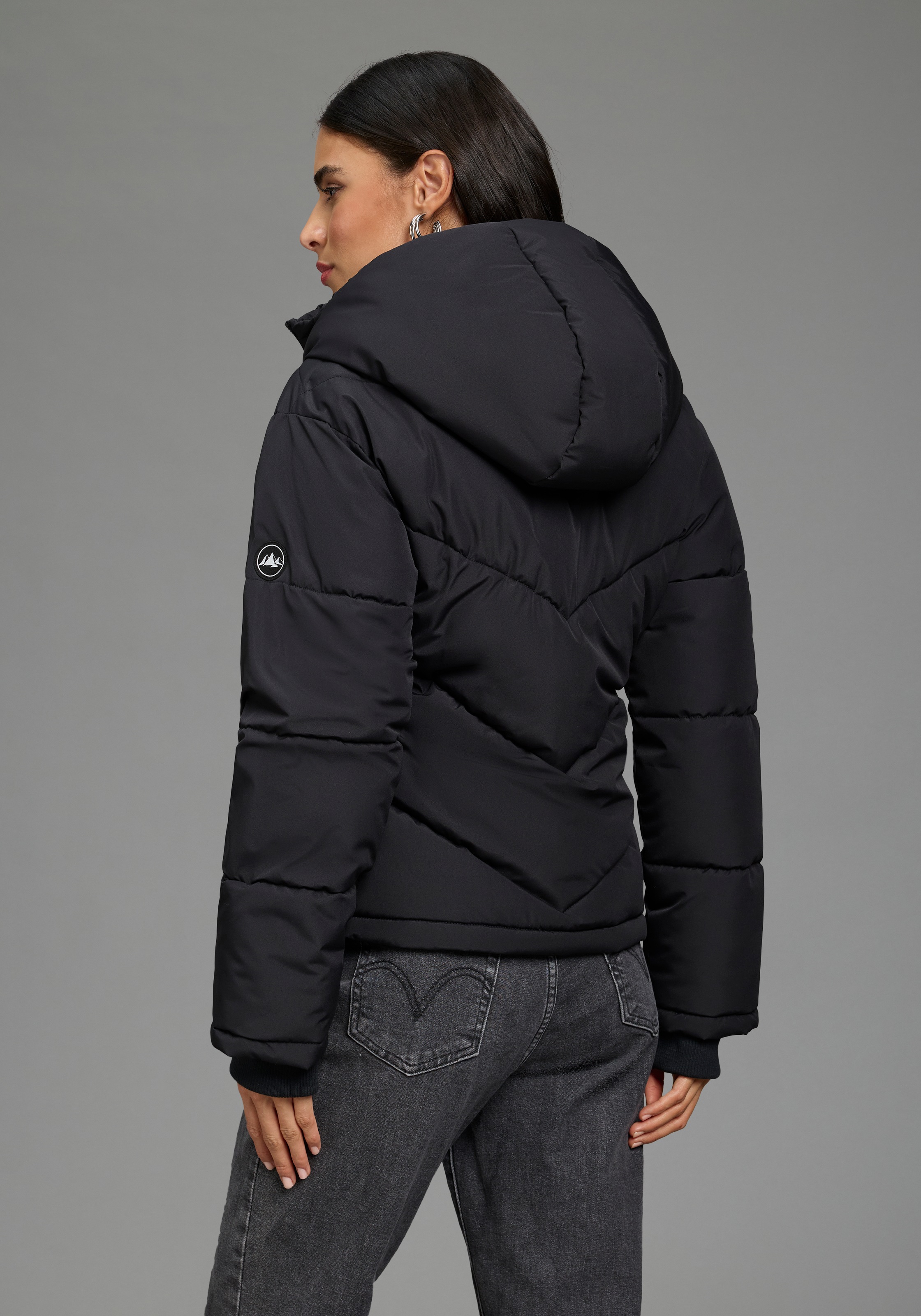 Polarino Steppjacke mit Kapuze Puffer Jacke mit Kapuze, figurumspielend, wärmend