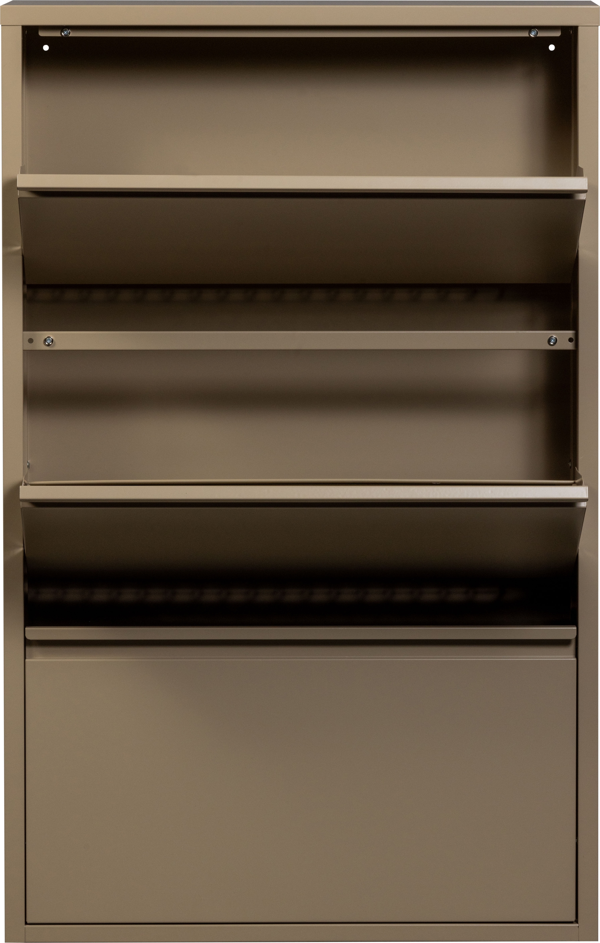 WOOOD Schuhschrank »Metall pulverbeschichtet mit Griffleiste H 103 x B 66 x T 16 cm« Tragkraft 20 kg pro Fach, pfleigleicht, einfach zu montierbar
