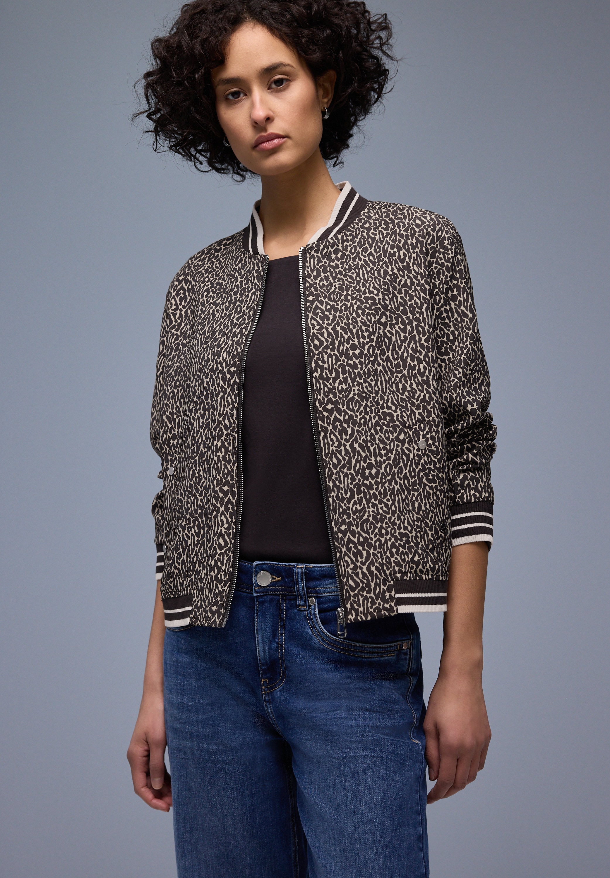 Image of STREET ONE Blouson ohne Kapuze im Leo-Look