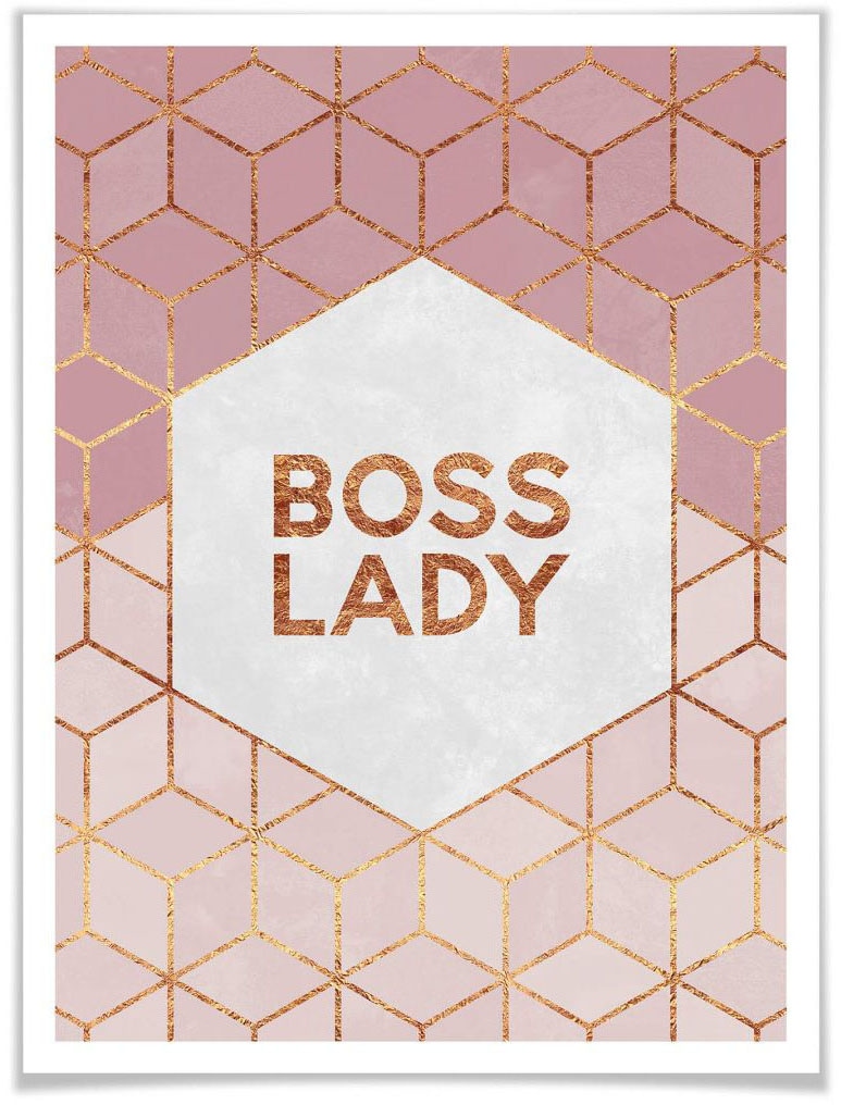 Poster »Boss Lady geometrische Deko«, Personen, (1 St.), Poster ohne Bilderrahmen