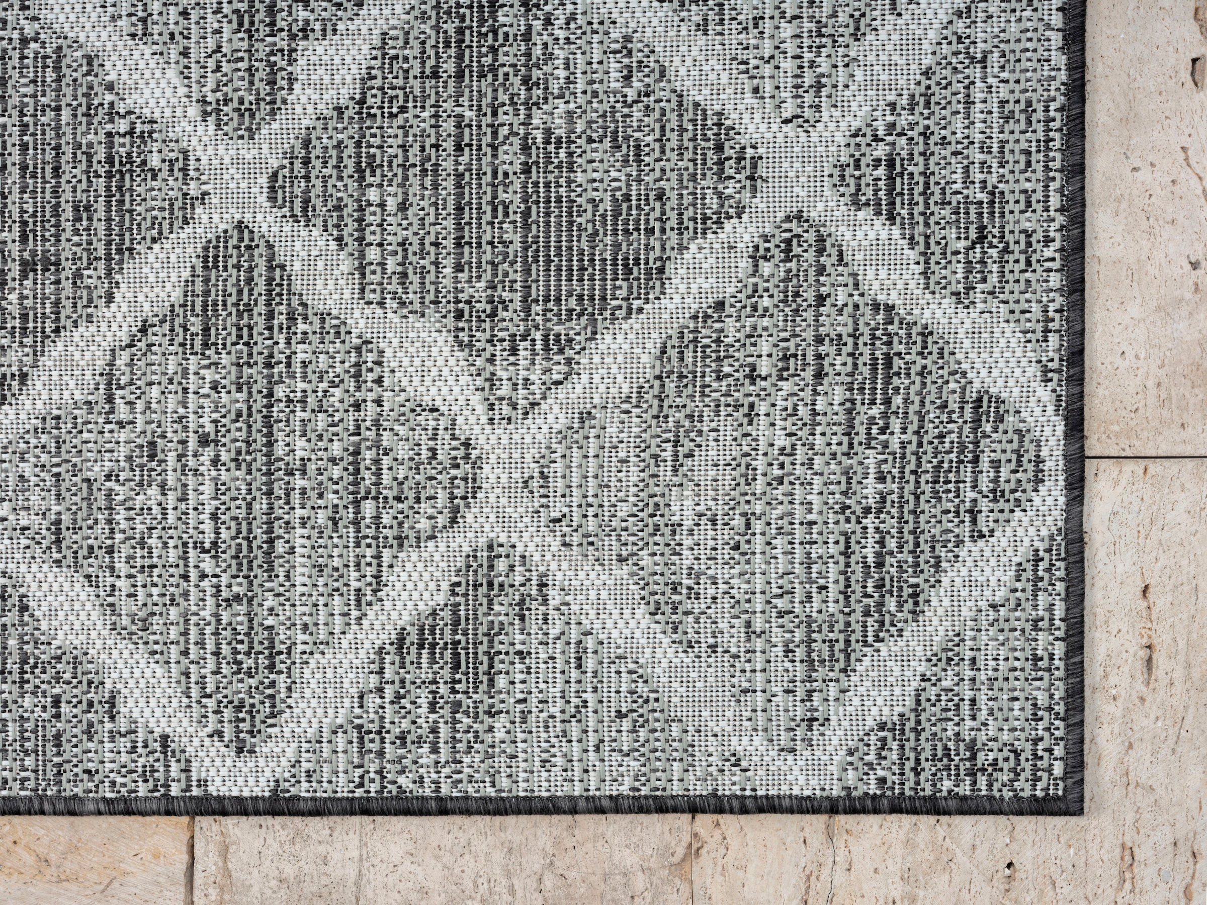 GOODproduct Teppich »Veyla, LAGERRÄUMUNG!« rechteckig 8 mm Höhe Rauten Muster, In- und Outdoor geeignet, Terrasse & Balkon