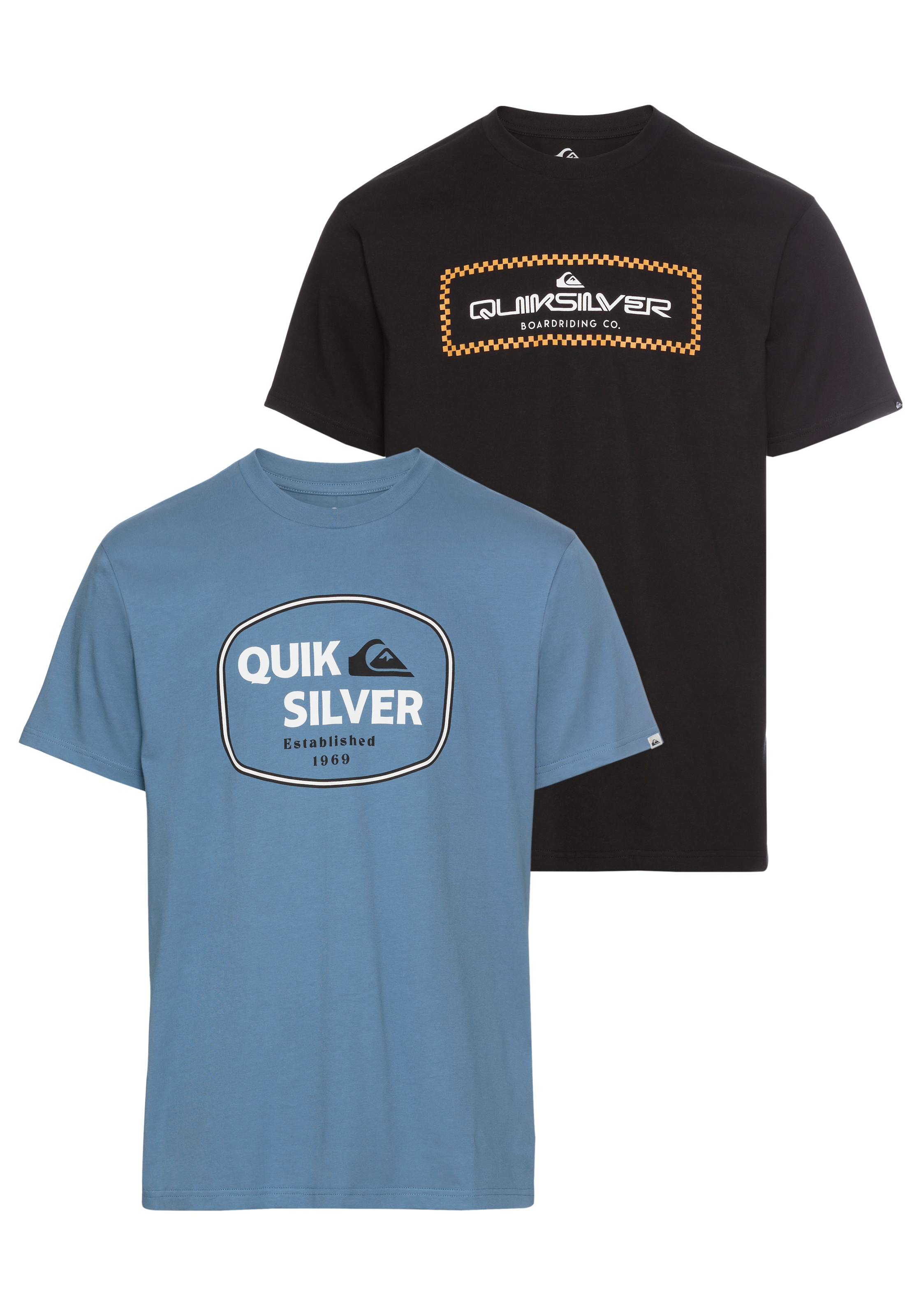 Image of Quiksilver T-Shirt "JUST FRAMED LOCKUP SHORT SLEEVE PACK YM" 2 Stk. Doppelpack T-Shirt mit Print, 2 Stk