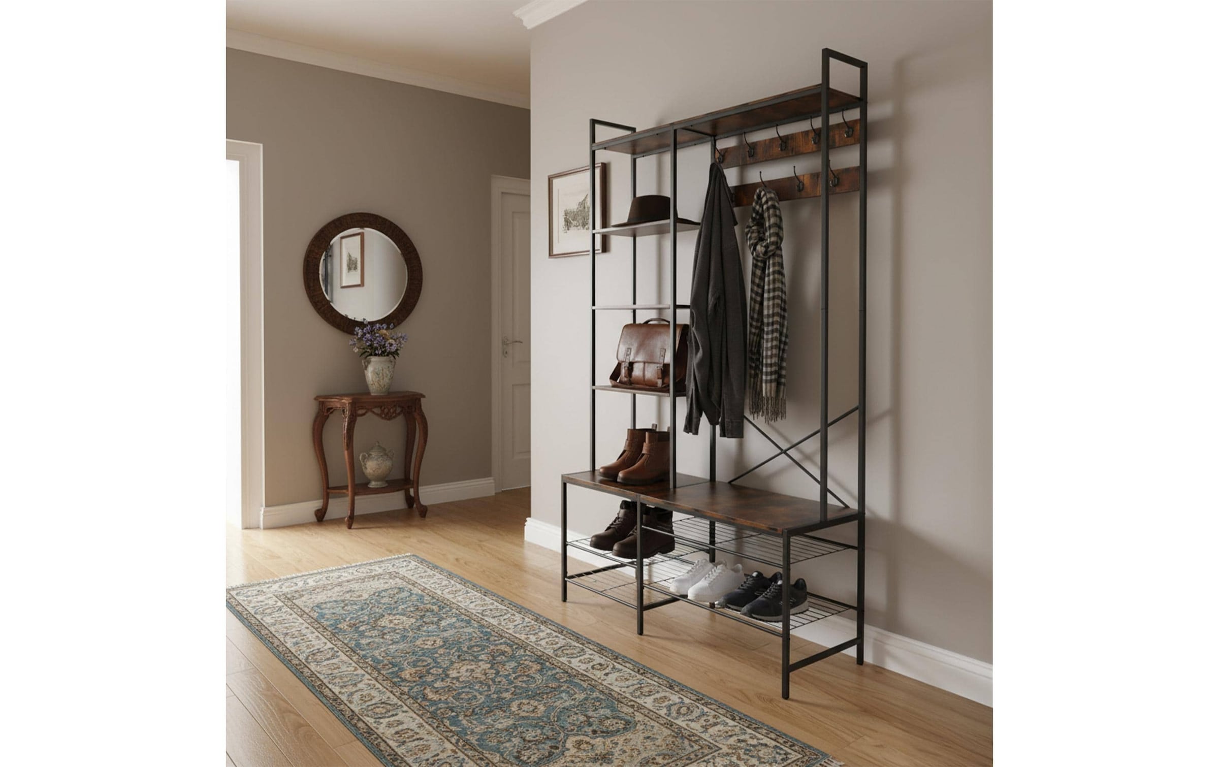 relaxdays Garderobenständer Garderobe im Industrial Design