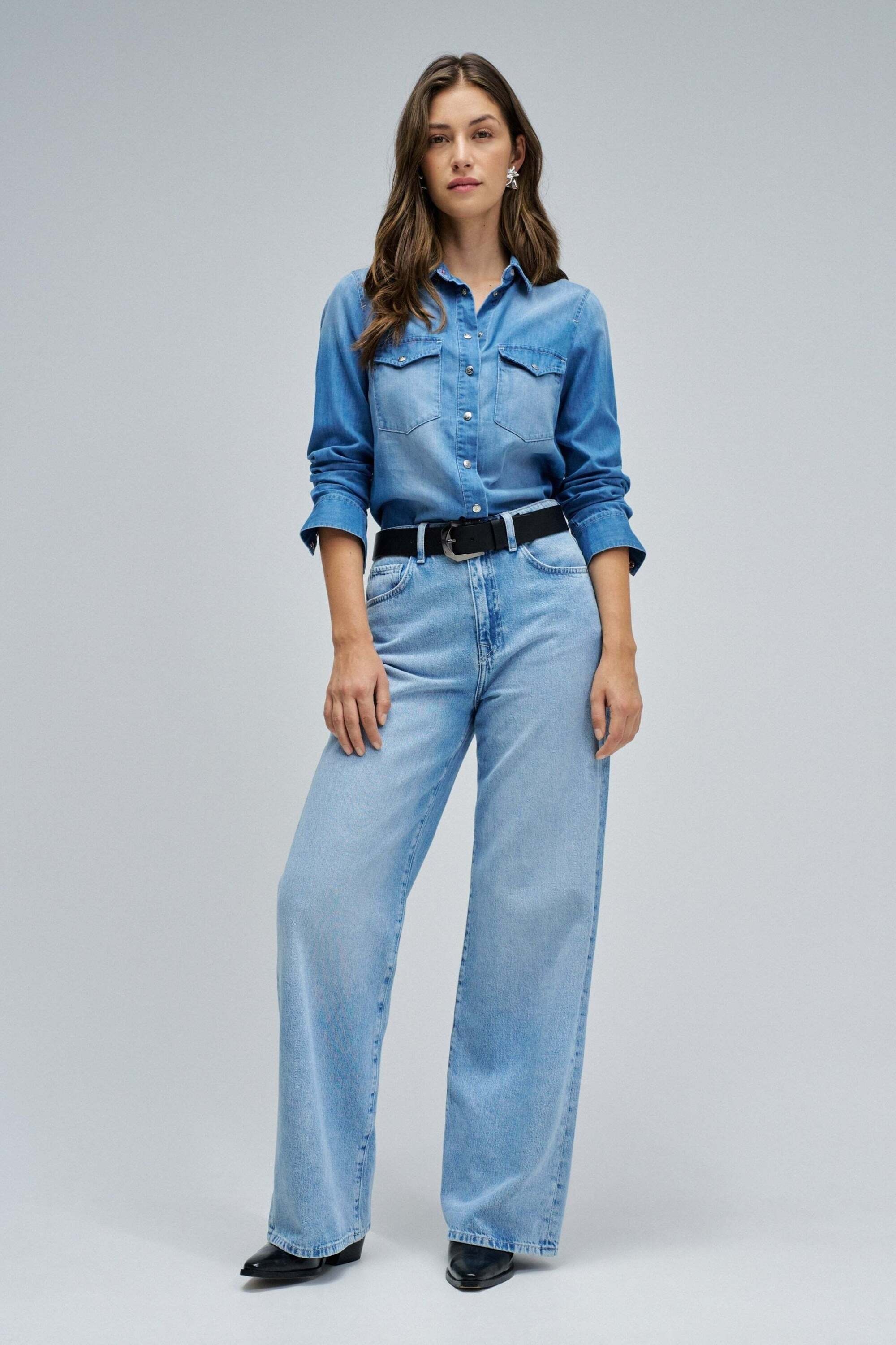 Salsa Jeansbluse »Salsa Jeans Jeanshemd Denim Shirt W/ Front Pockets«