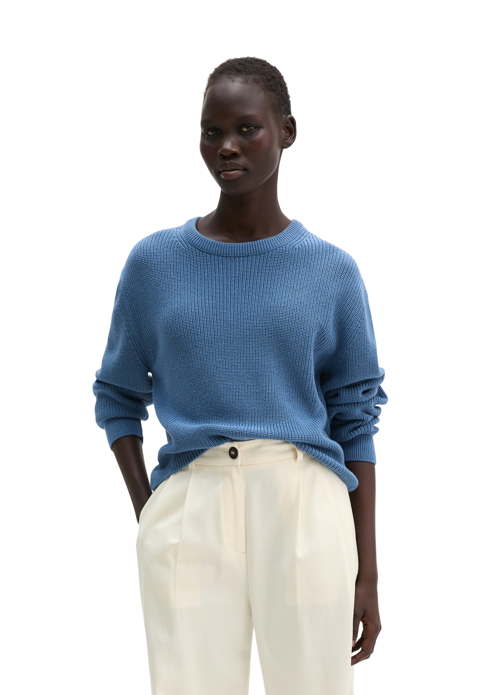 Image of Marc OPolo Rundhalspullover loose aus Heavy-Weight-Organic-Cotton