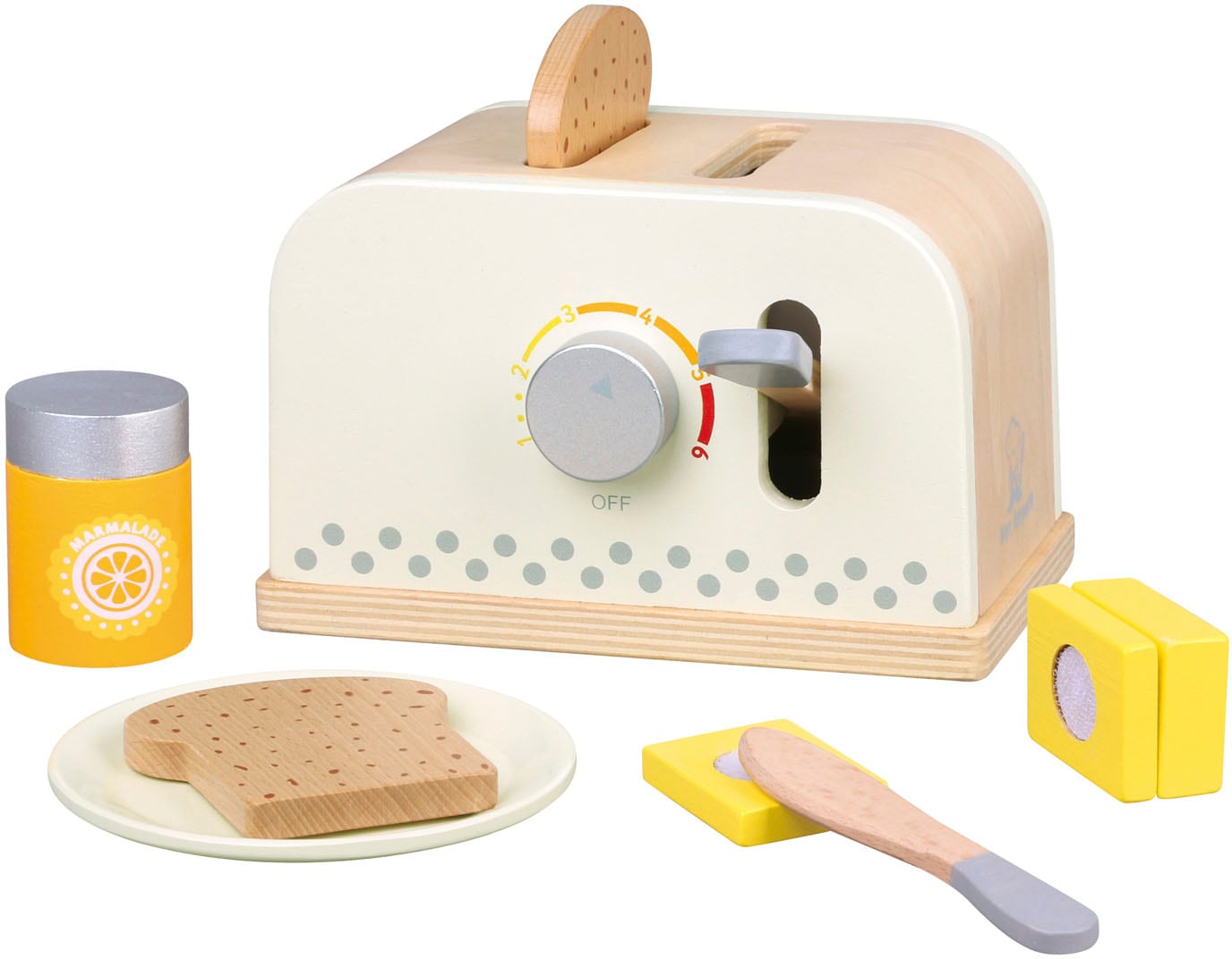 New Classic Toys® Kinder-Toaster »Holzspielzeug, Bon Appetit - Toaster mit Zubehör, Creme«
